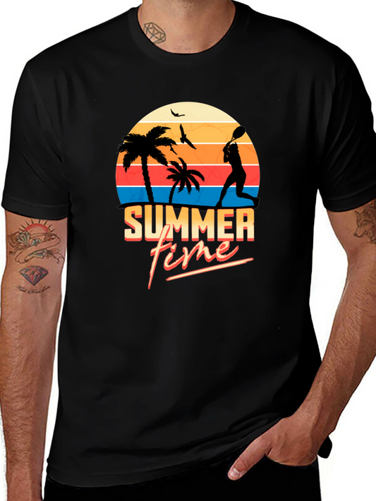 Summer Time Black T-Shirt - Beach Vibes