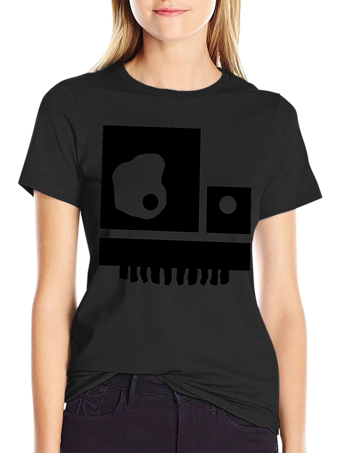 Abstract Graphic Print Black T-Shirt