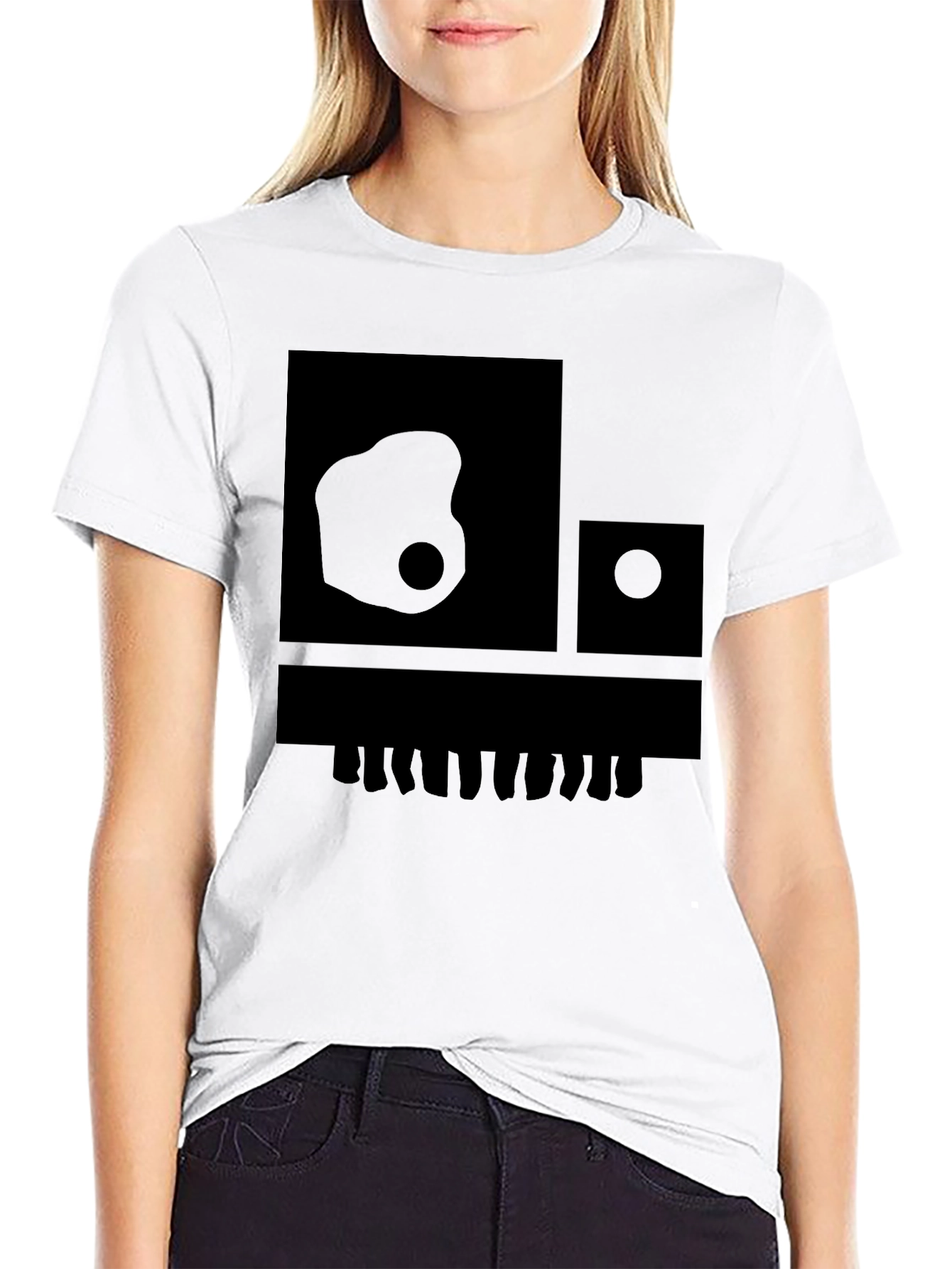 Abstract Graphic Print Black T-Shirt