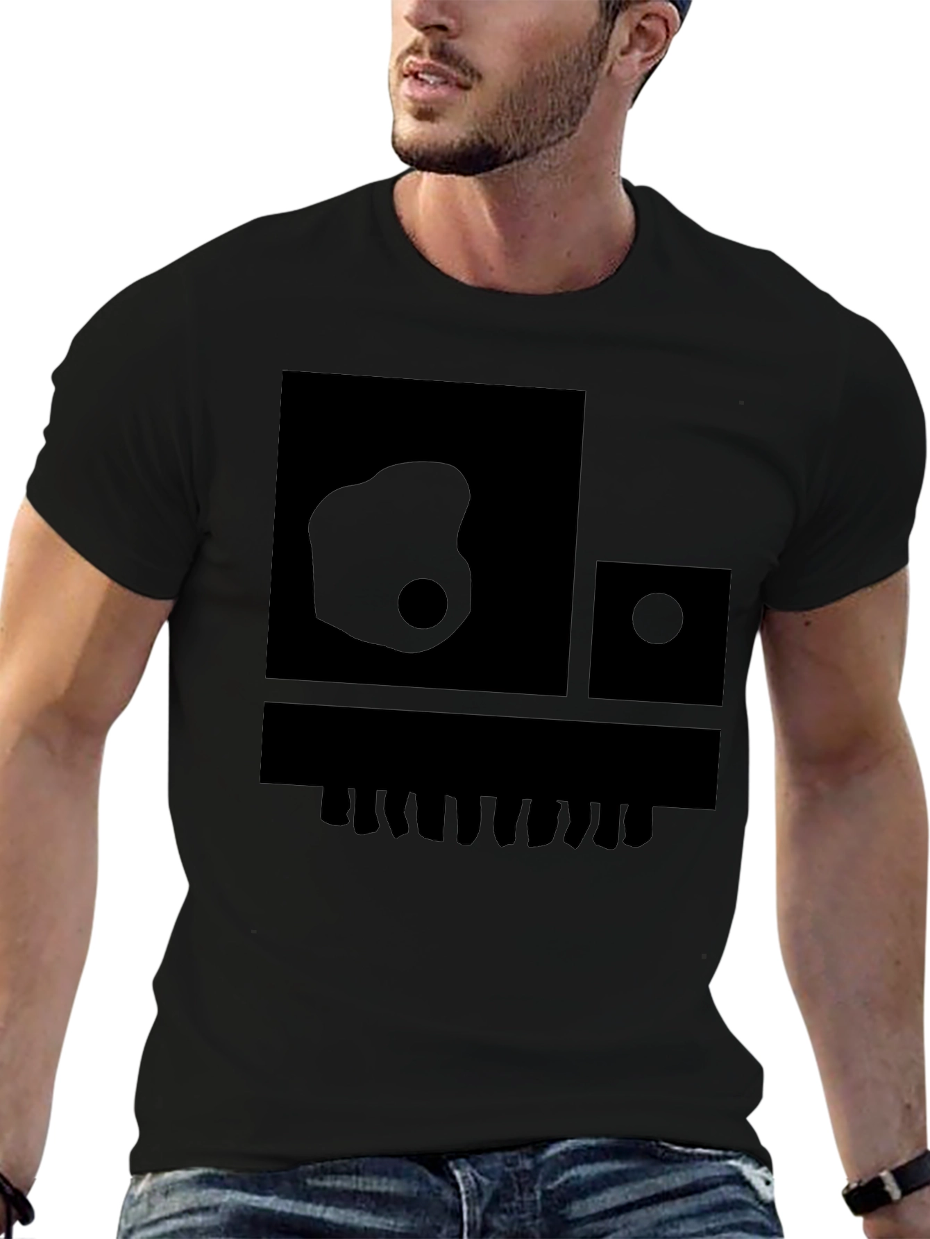 Abstract Graphic Print Black T-Shirt