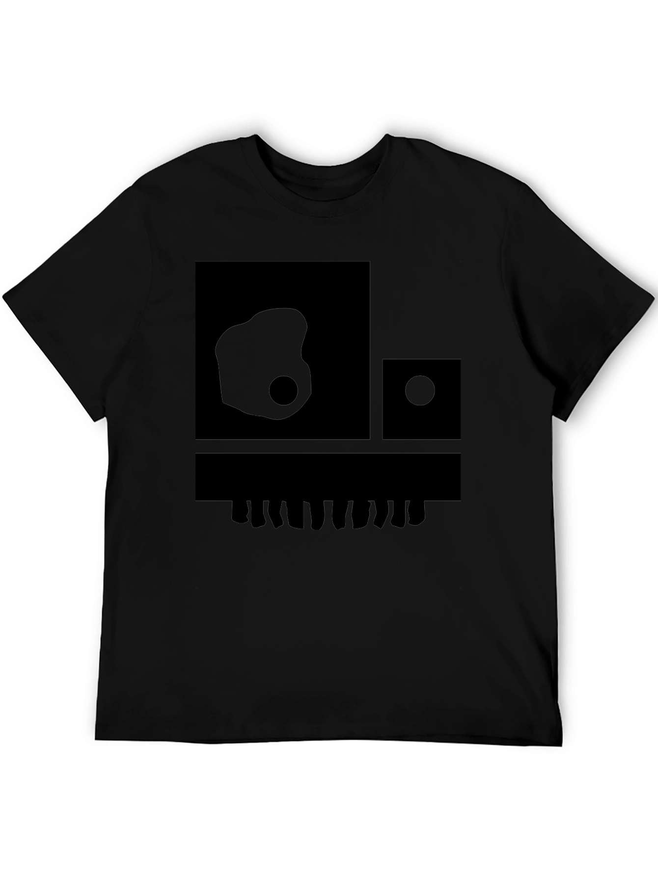 Abstract Graphic Print Black T-Shirt
