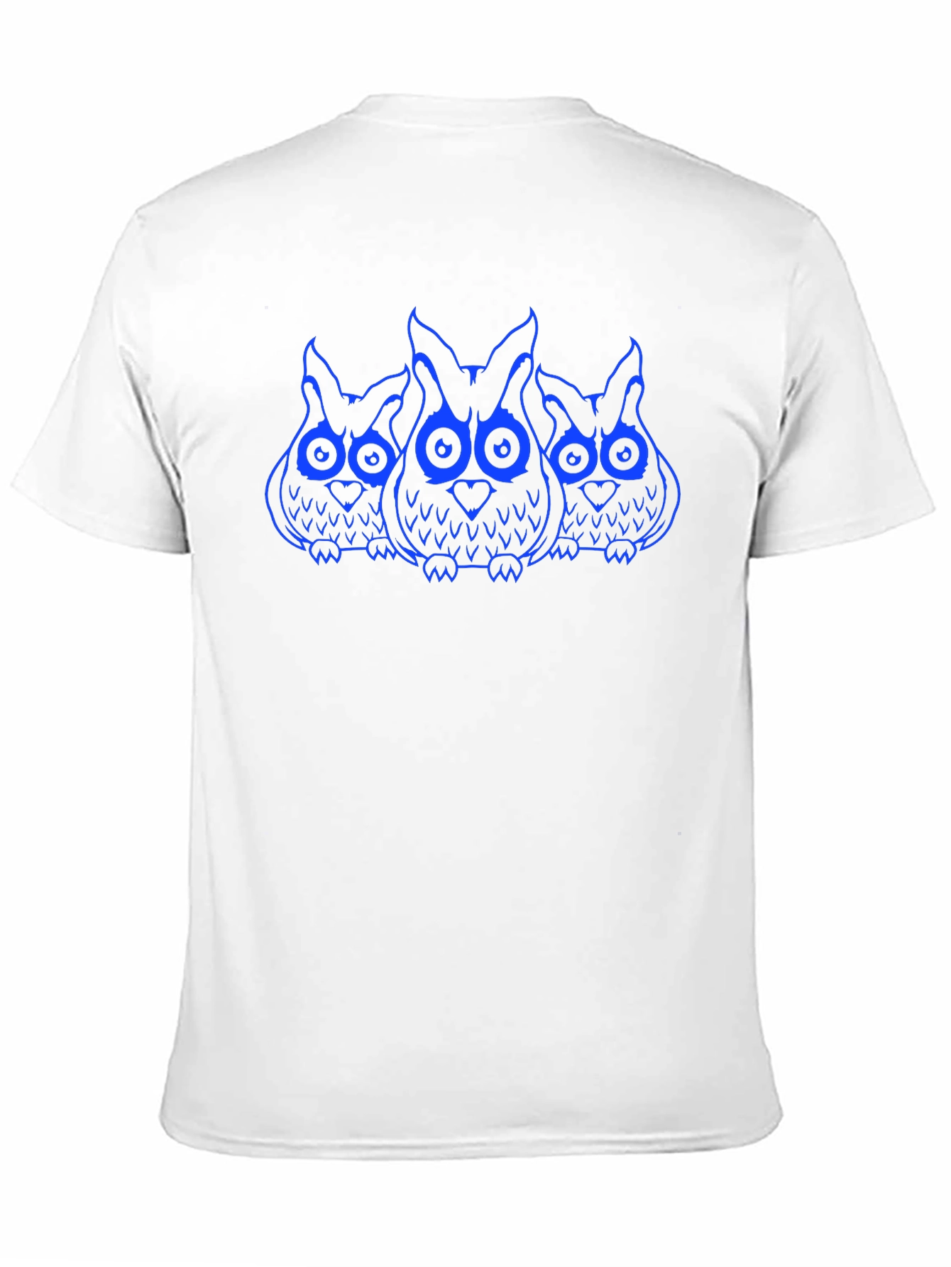 Owl Trio Graphic Print T-Shirt - Black