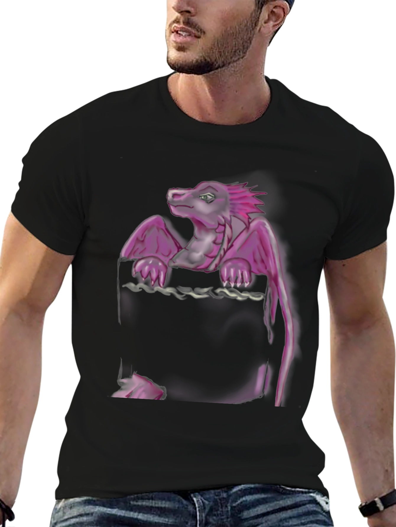 Dragon Pocket T-Shirt - Unique Graphic Tee