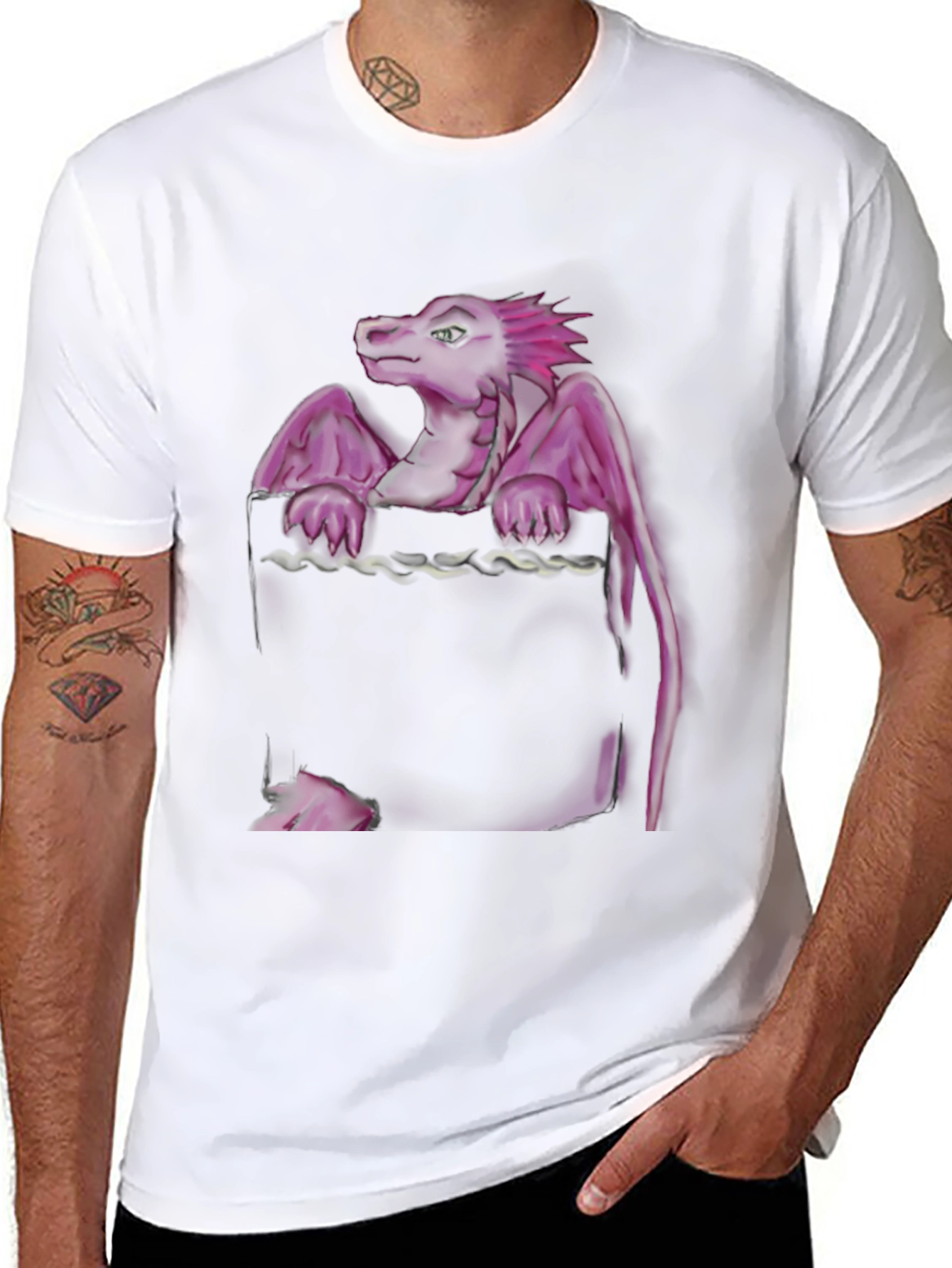 Dragon Pocket T-Shirt - Unique Graphic Tee