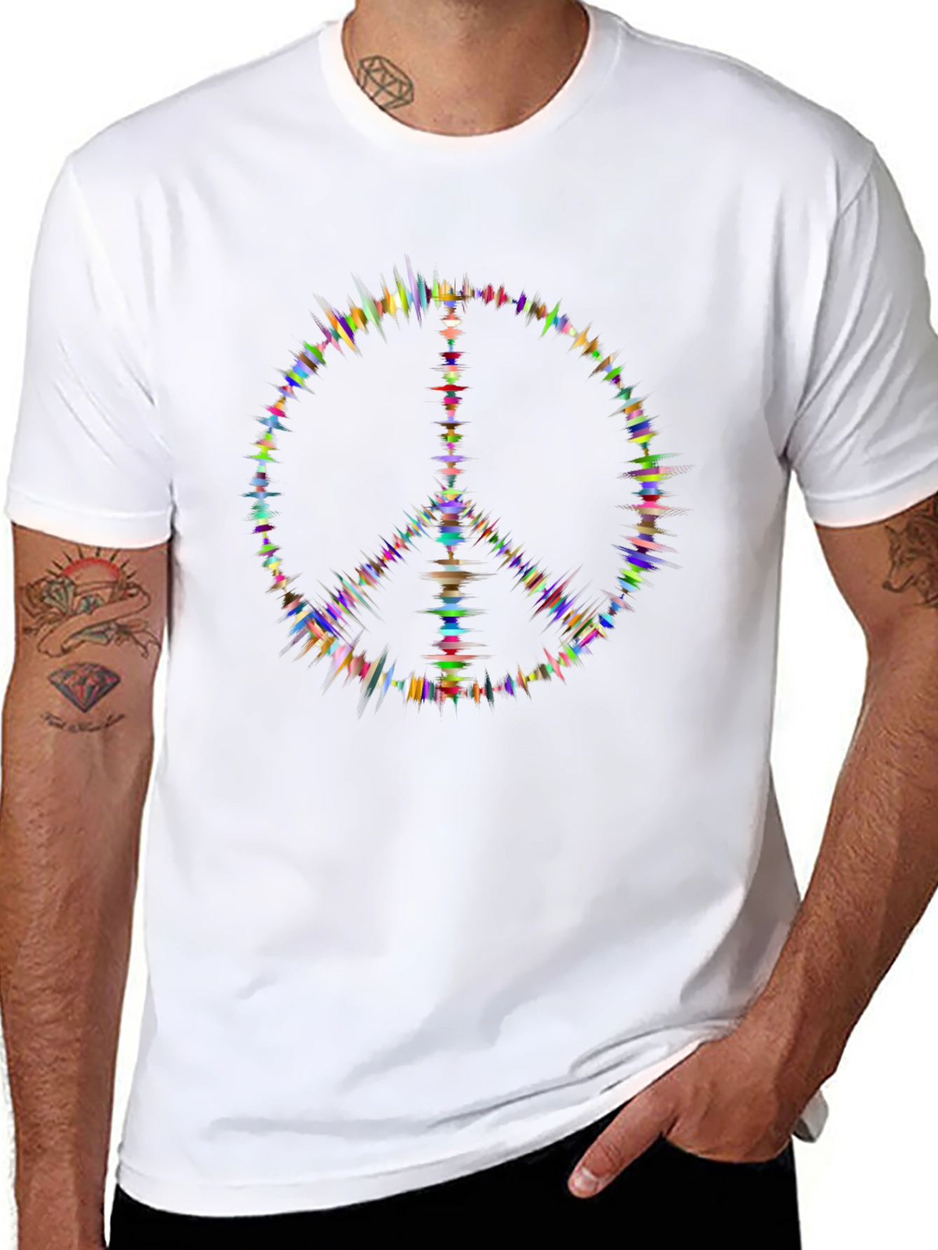 Vibrant Peace Sign Graphic Tee - Unisex