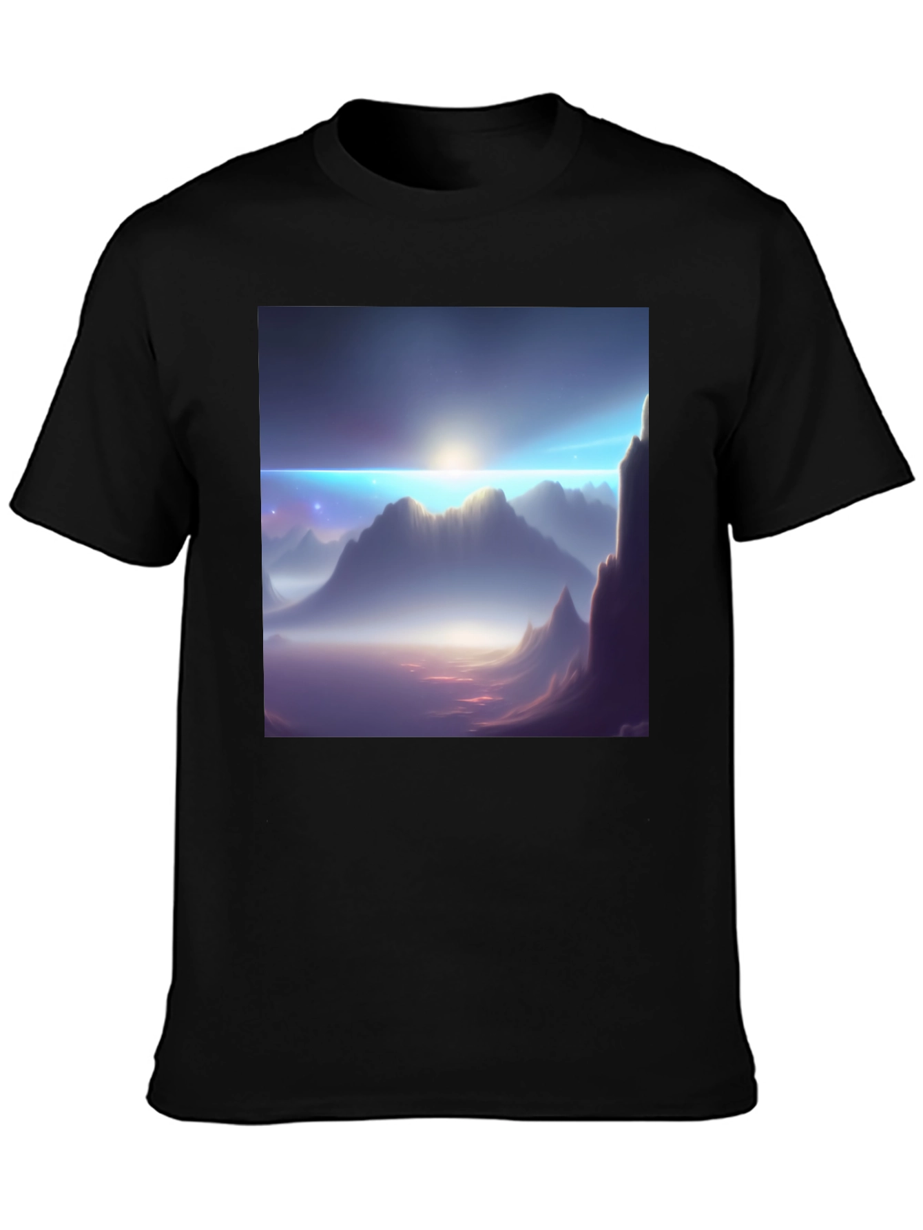 Mountainscape Graphic Tee - Black Cotton Blend