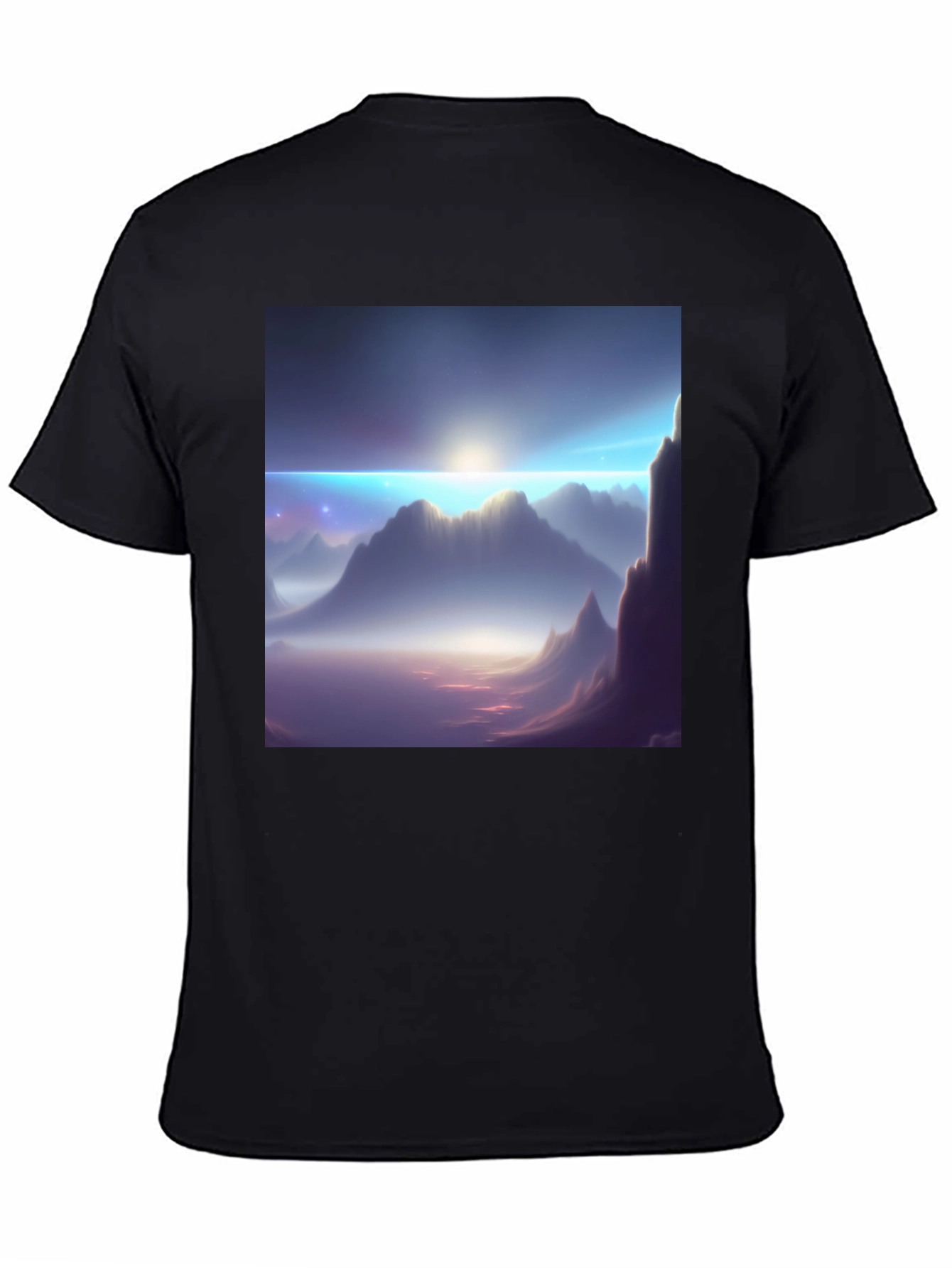 Mountainscape Graphic Tee - Black Cotton Blend
