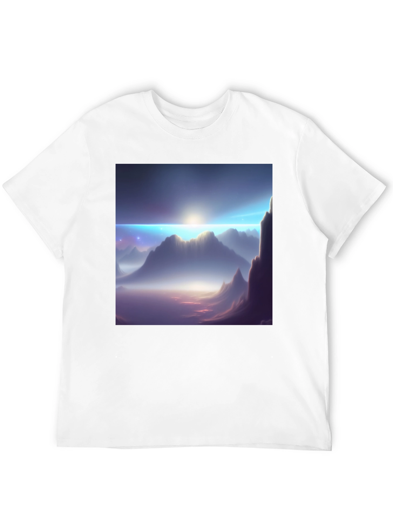 Mountainscape Graphic Tee - Black Cotton Blend