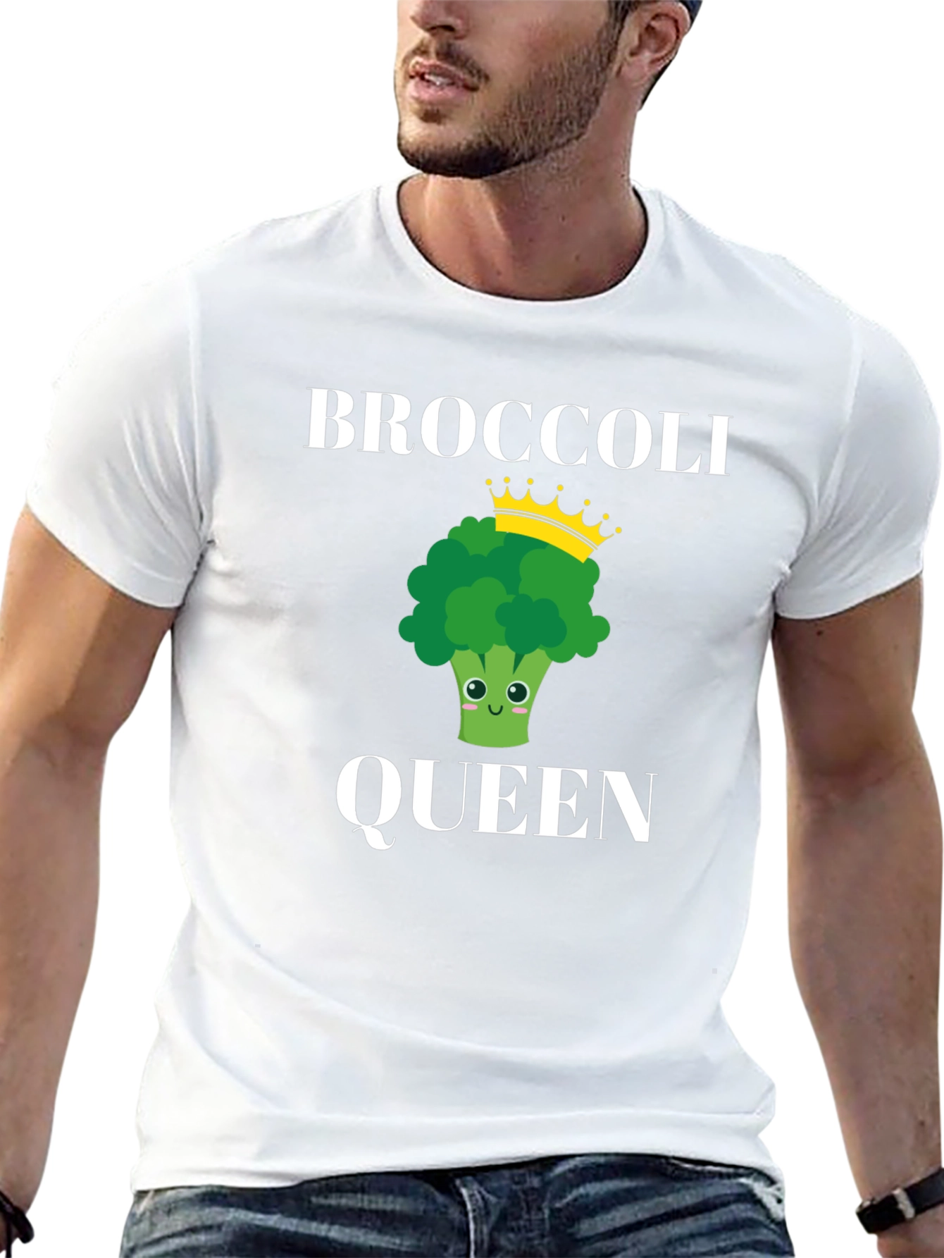 Broccoli Queen Graphic T-Shirt - Novelty Vegan Tee