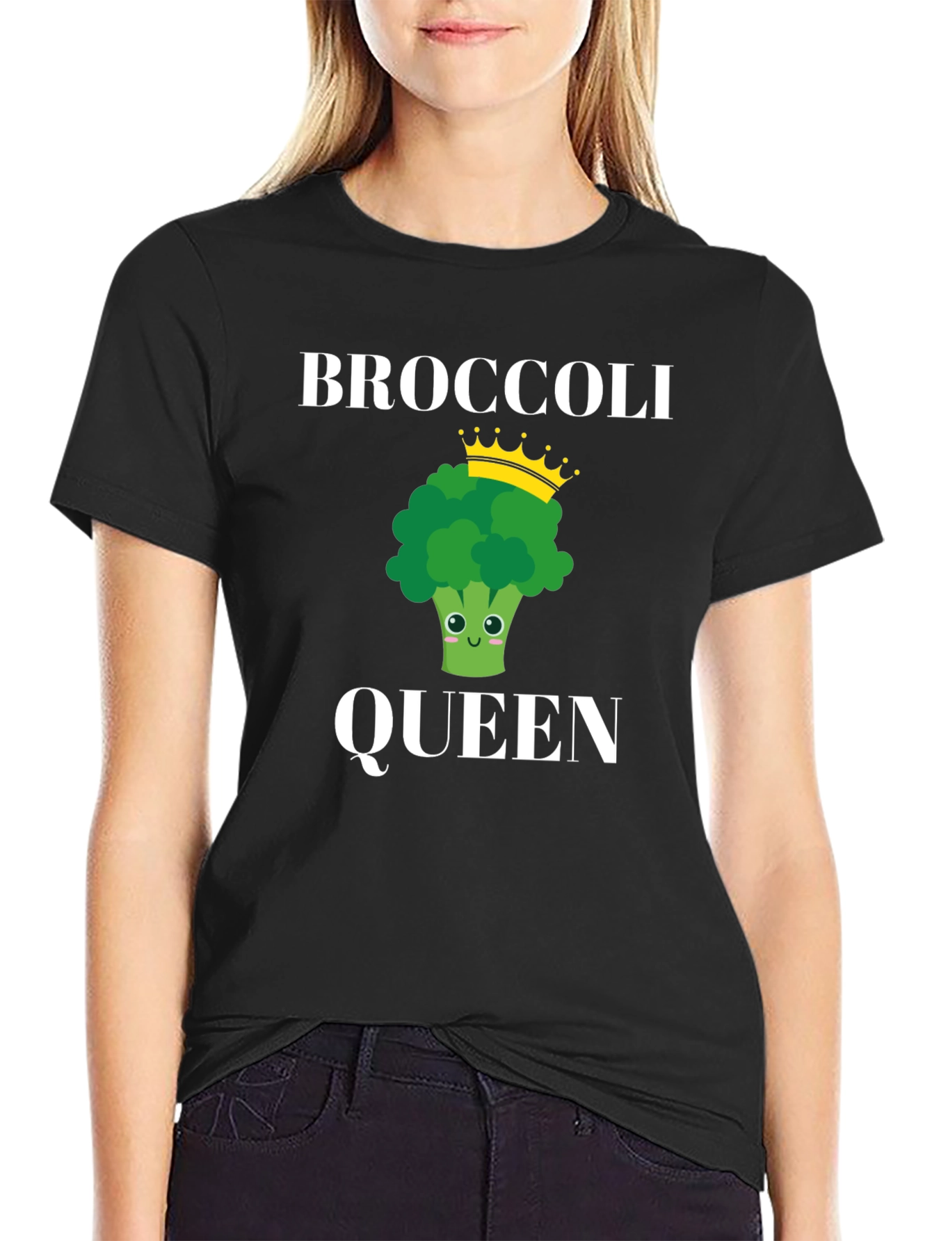 Broccoli Queen Graphic T-Shirt - Novelty Vegan Tee