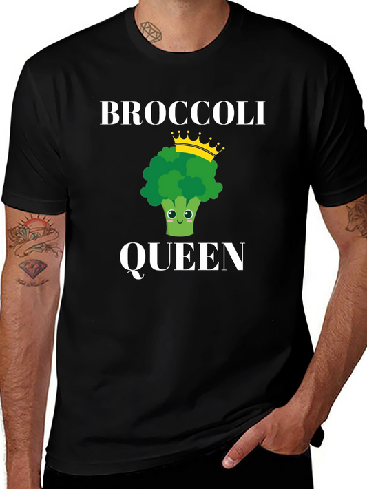 Broccoli Queen Graphic T-Shirt - Novelty Vegan Tee