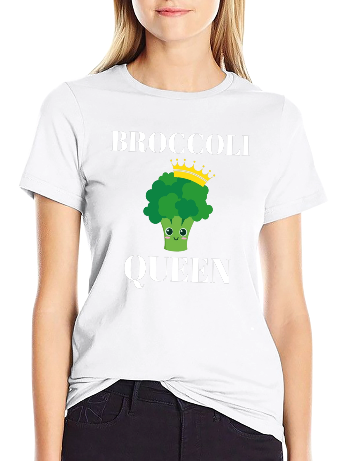 Broccoli Queen Graphic T-Shirt - Novelty Vegan Tee