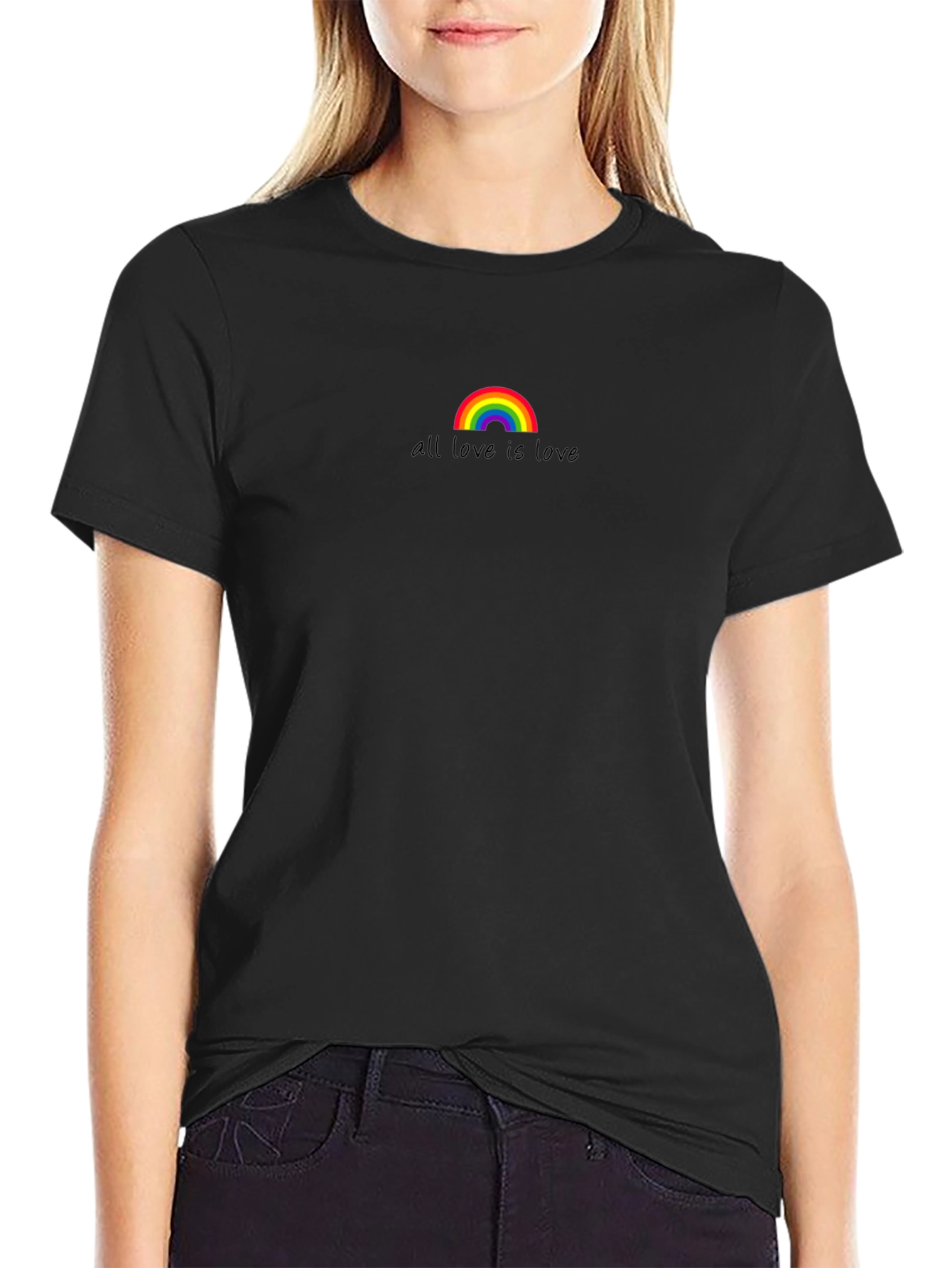 All Love Is Love Rainbow T-Shirt - Black