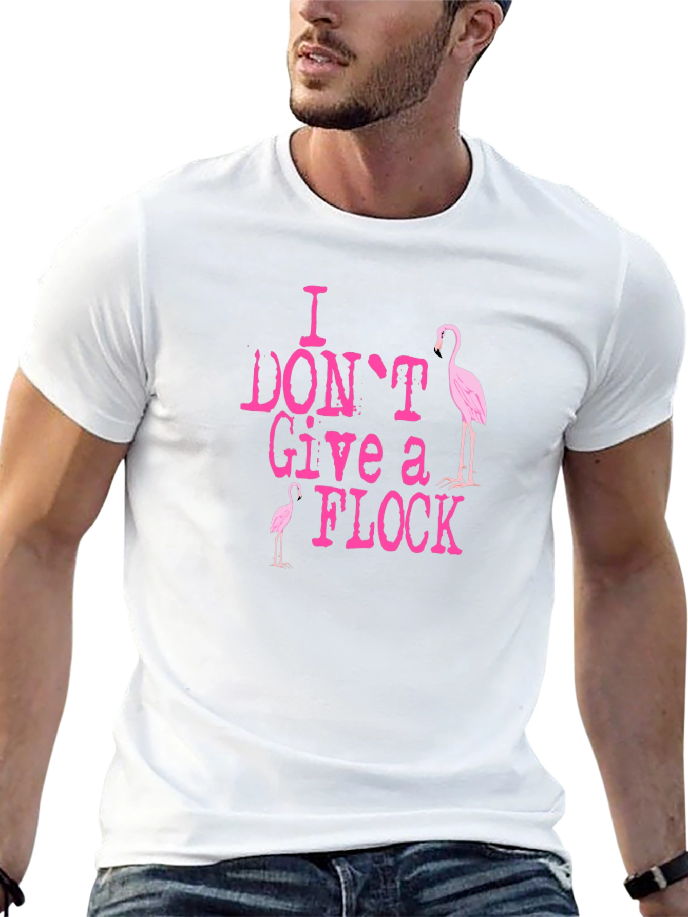 I Dont Give A Flock Flamingo Black T-Shirt