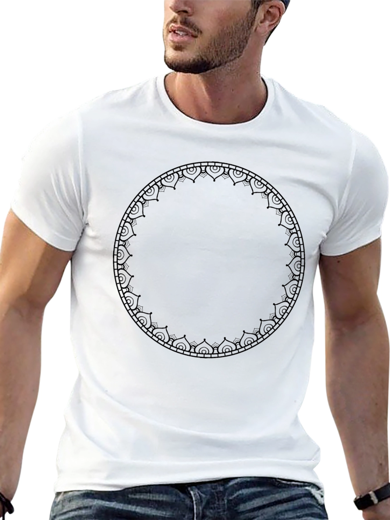 Stylish Black Mandala Graphic T-Shirt