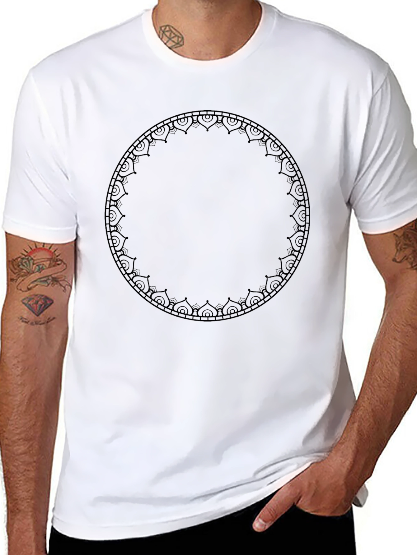 Stylish Black Mandala Graphic T-Shirt