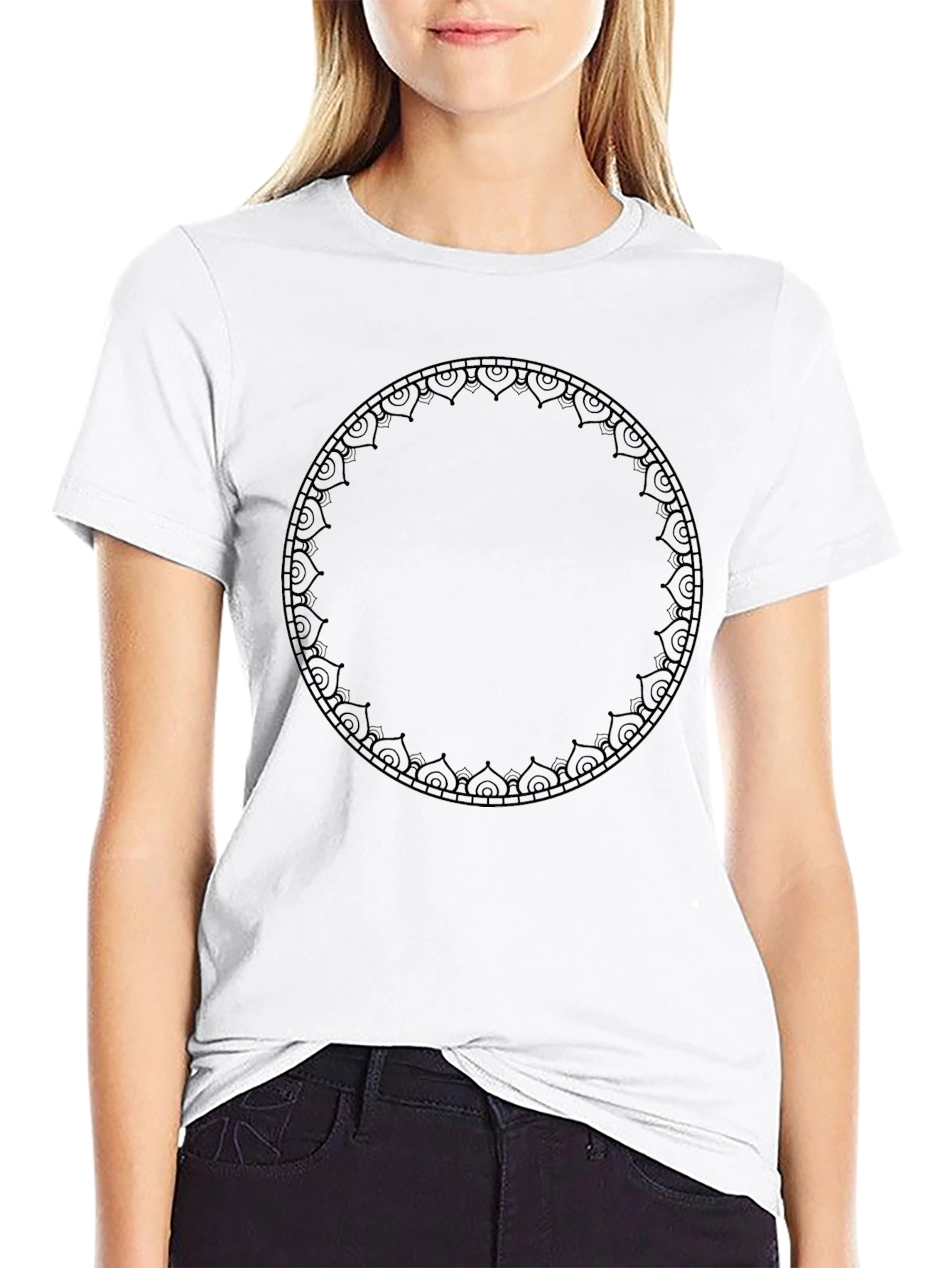 Stylish Black Mandala Graphic T-Shirt