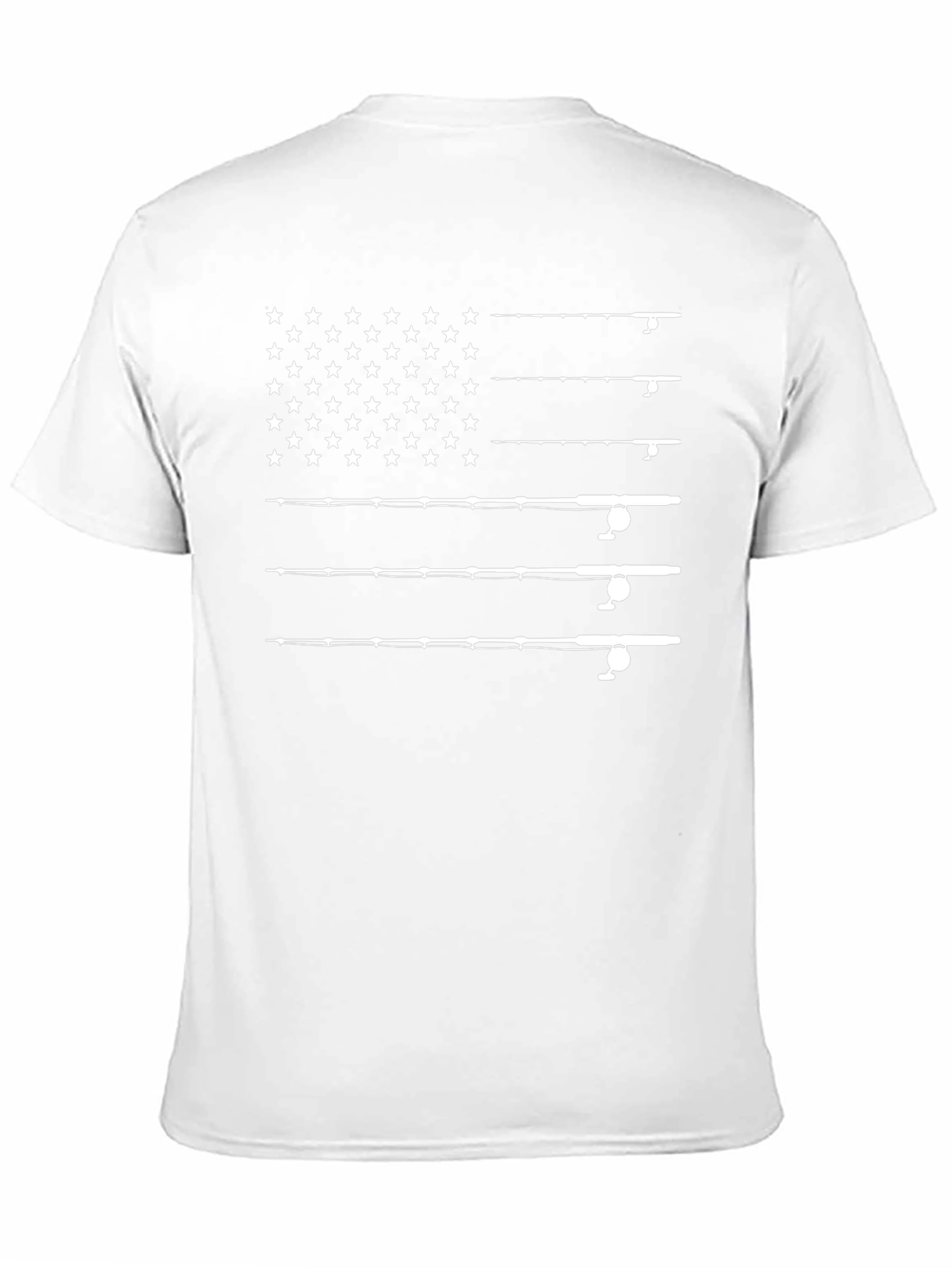 American Flag Fishing Rods Graphic T-Shirt