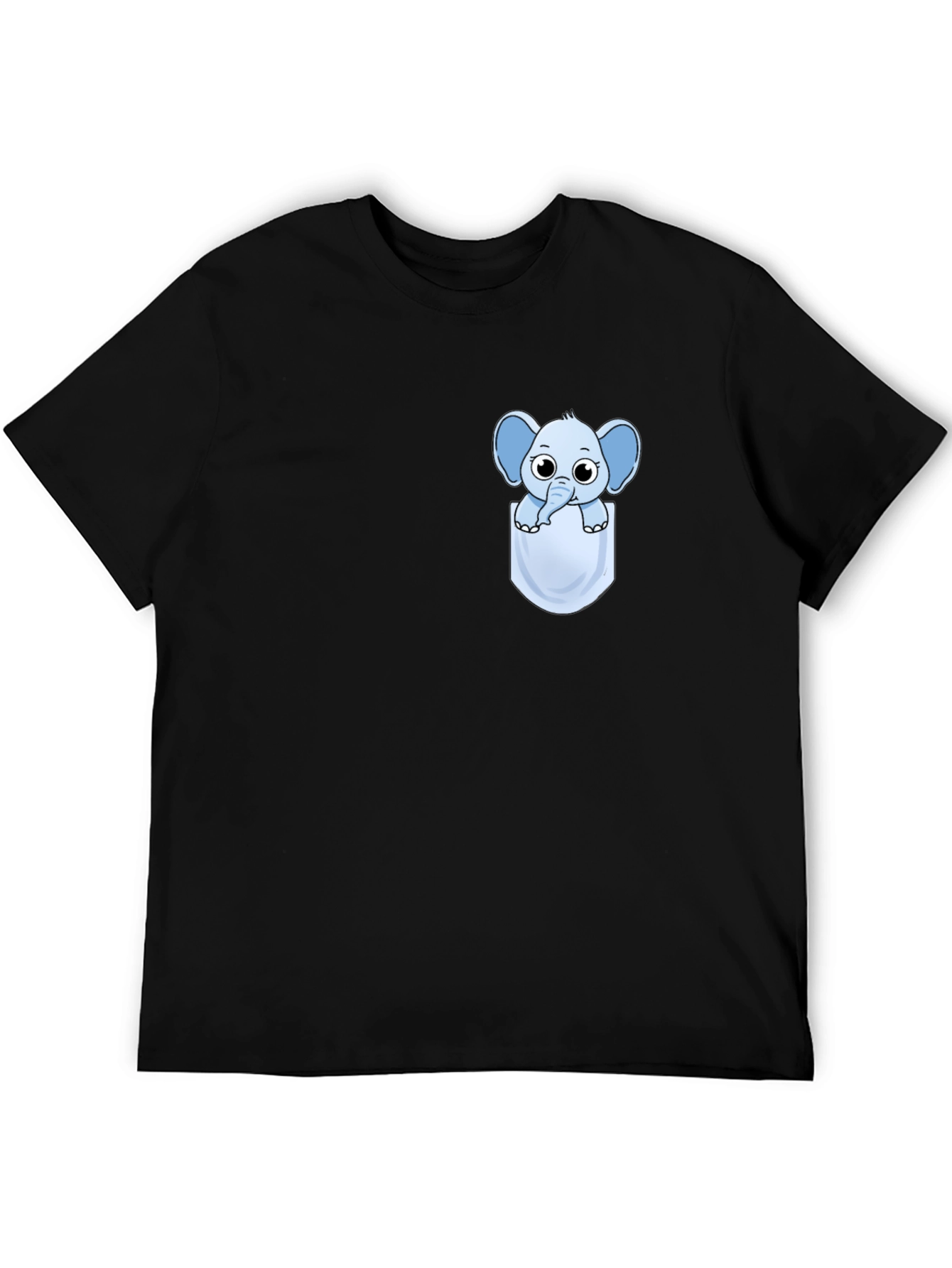 Cute Cartoon Elephant Pocket T-Shirt