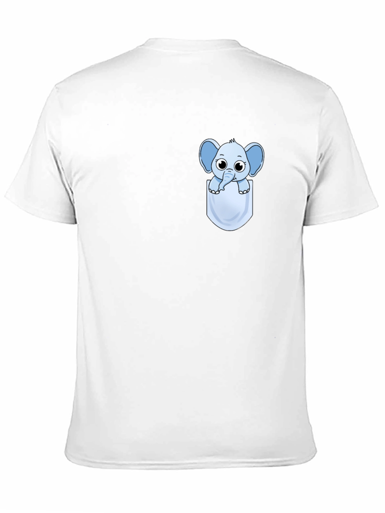 Cute Cartoon Elephant Pocket T-Shirt