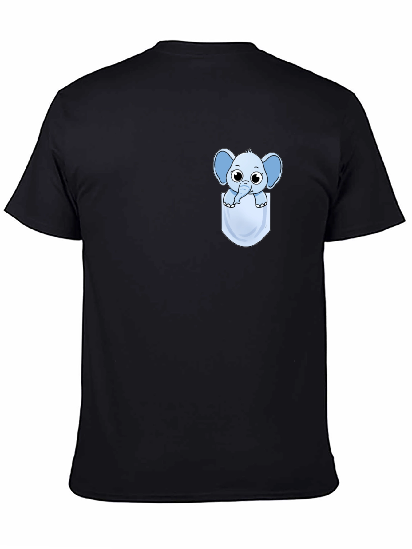 Cute Cartoon Elephant Pocket T-Shirt
