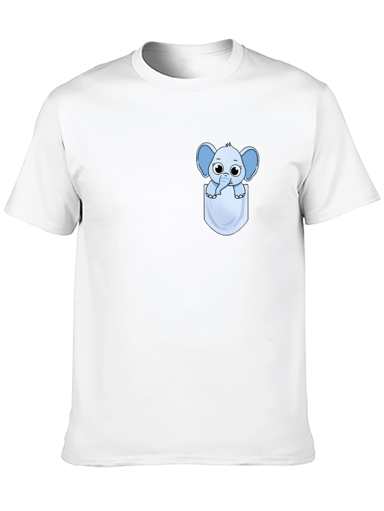 Cute Cartoon Elephant Pocket T-Shirt