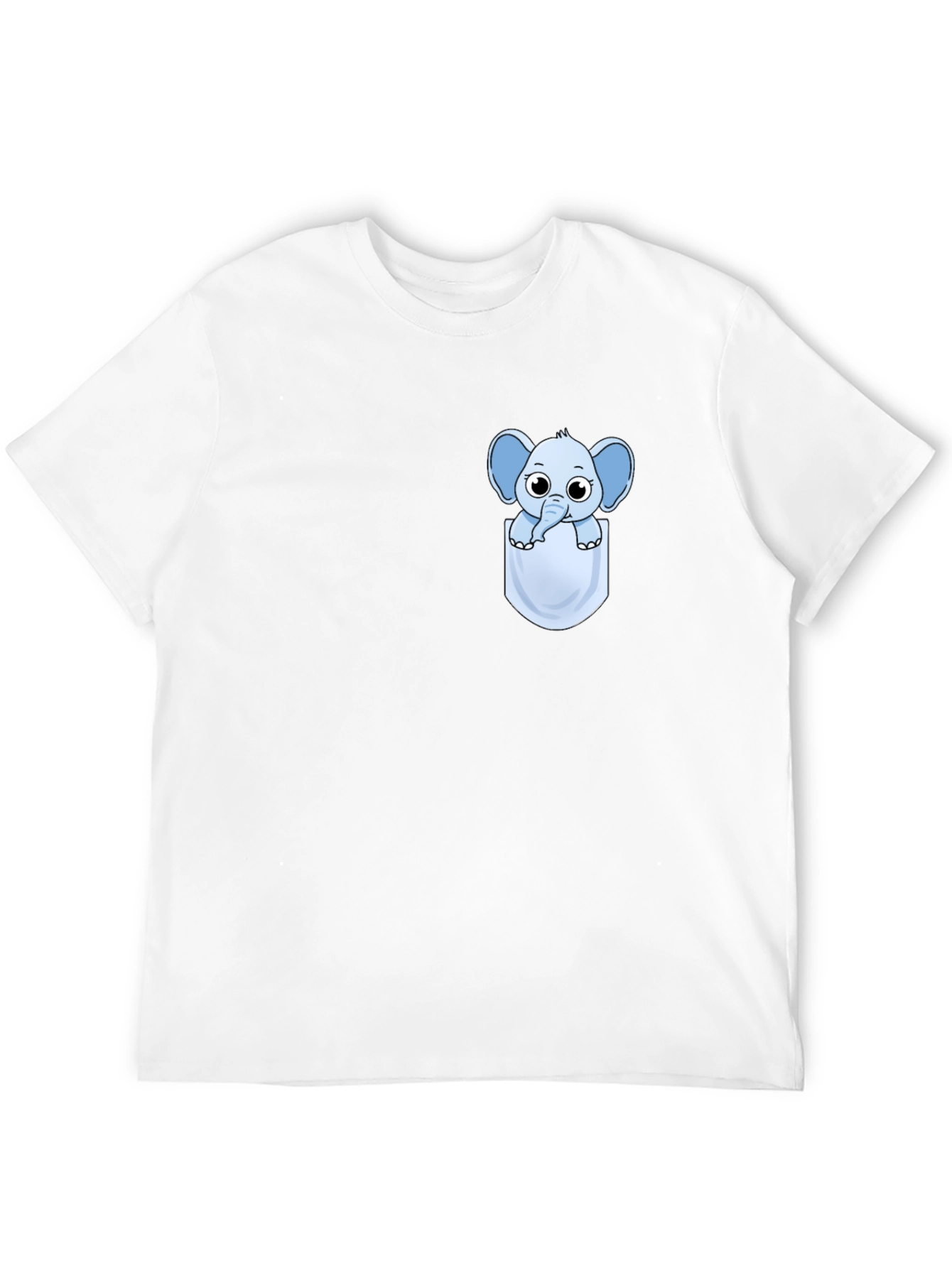Cute Cartoon Elephant Pocket T-Shirt