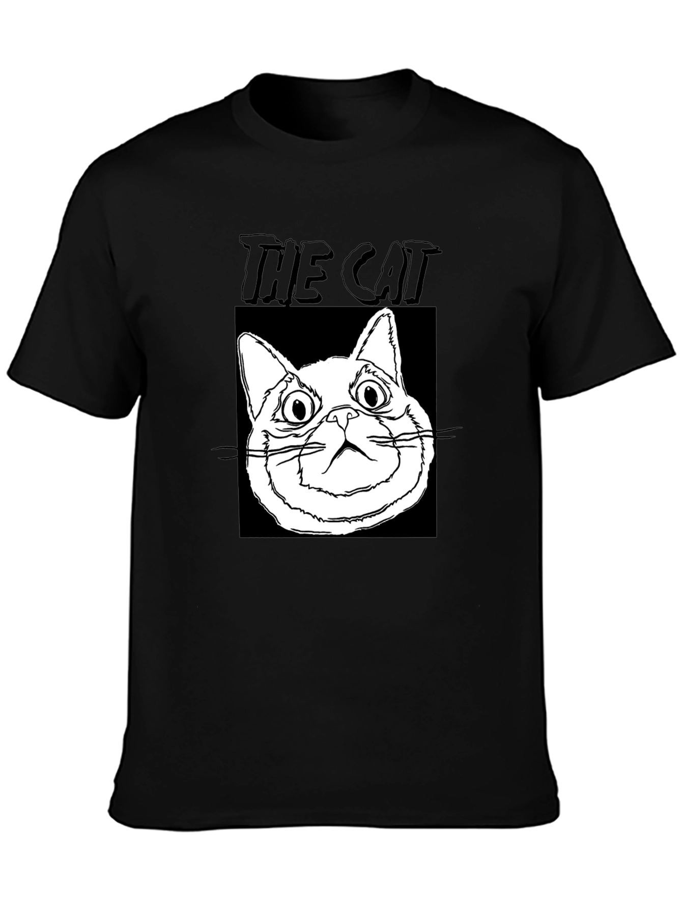 The Cat Graphic T-Shirt - Black Cotton Tee