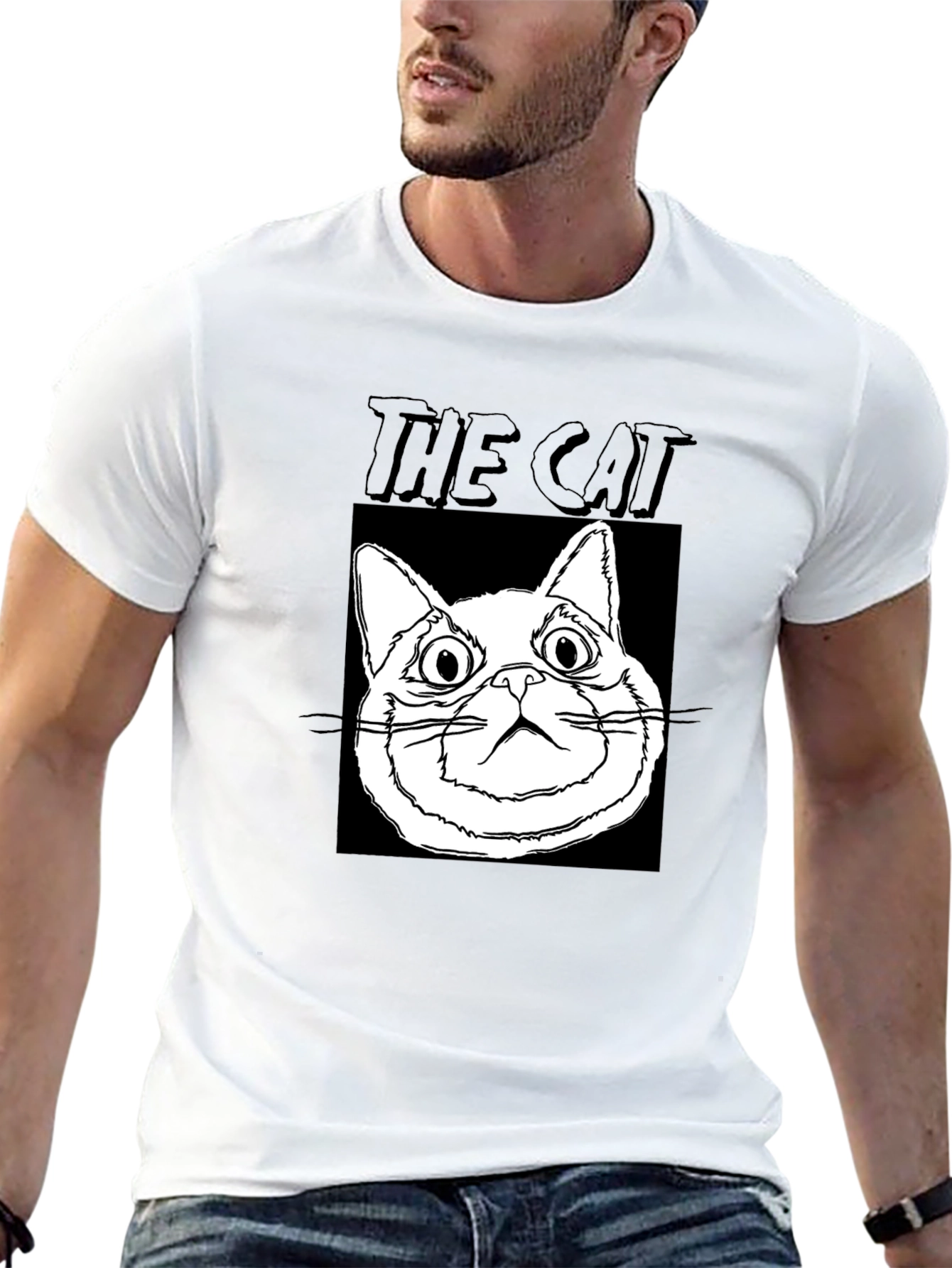 The Cat Graphic T-Shirt - Black Cotton Tee