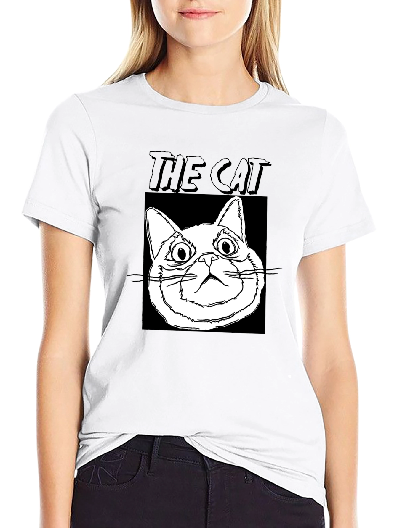 The Cat Graphic T-Shirt - Black Cotton Tee