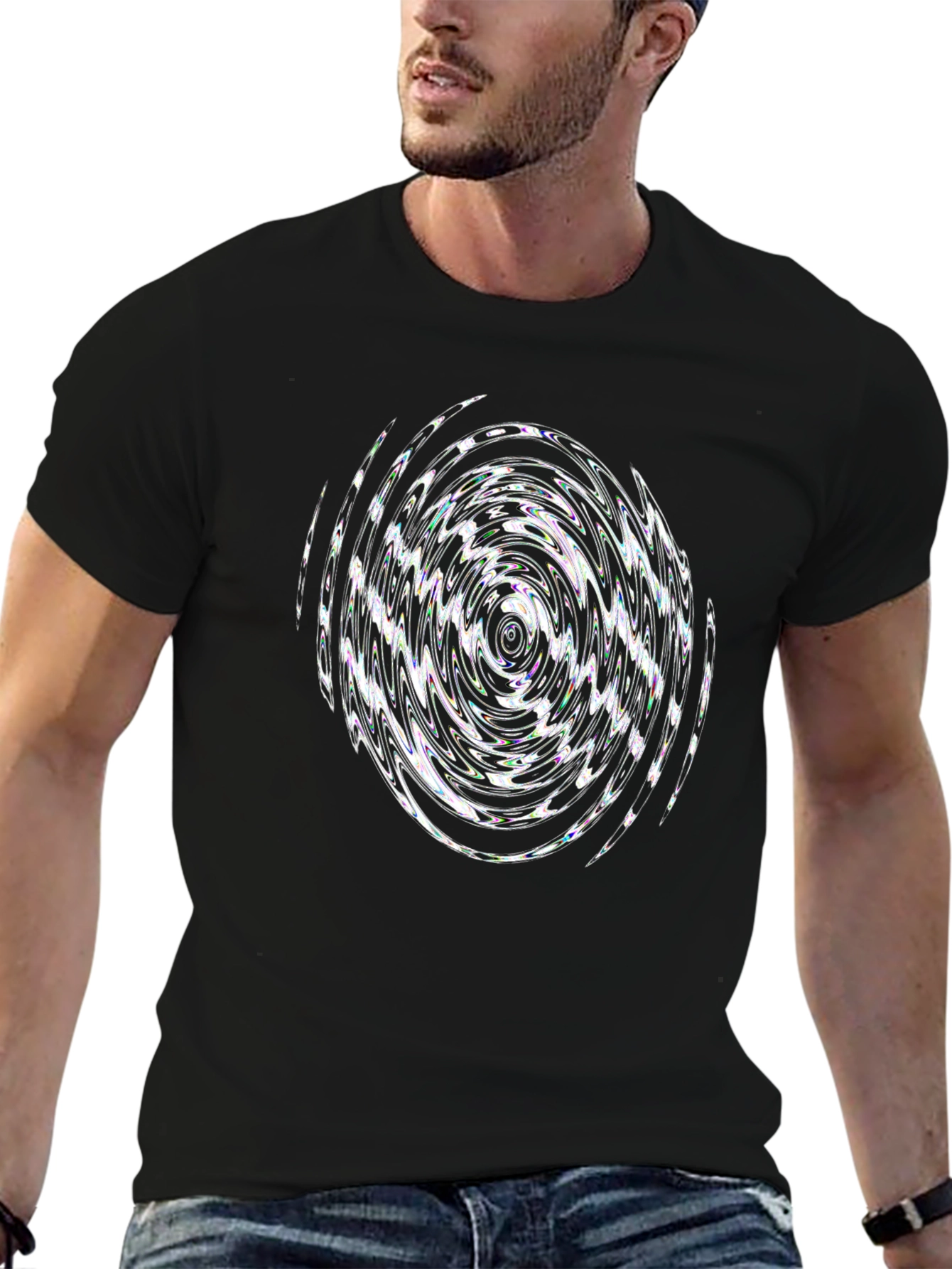Abstract Swirl Graphic T-Shirt - Modern Design