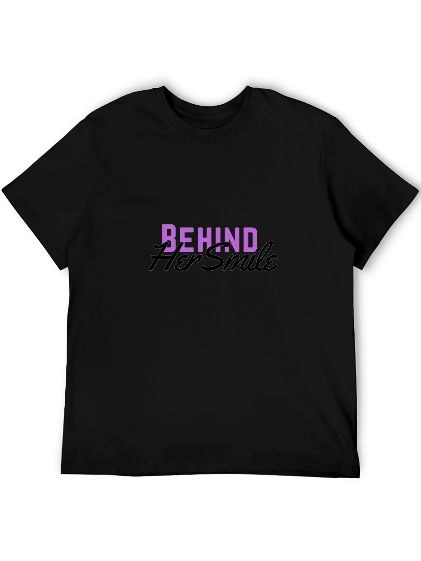 Behind Her Smile Graphic Tee - Black