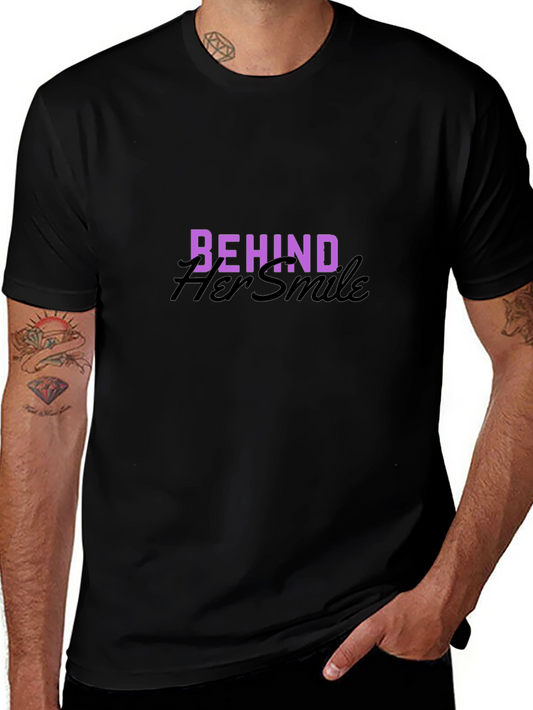 Behind Her Smile Graphic Tee - Black
