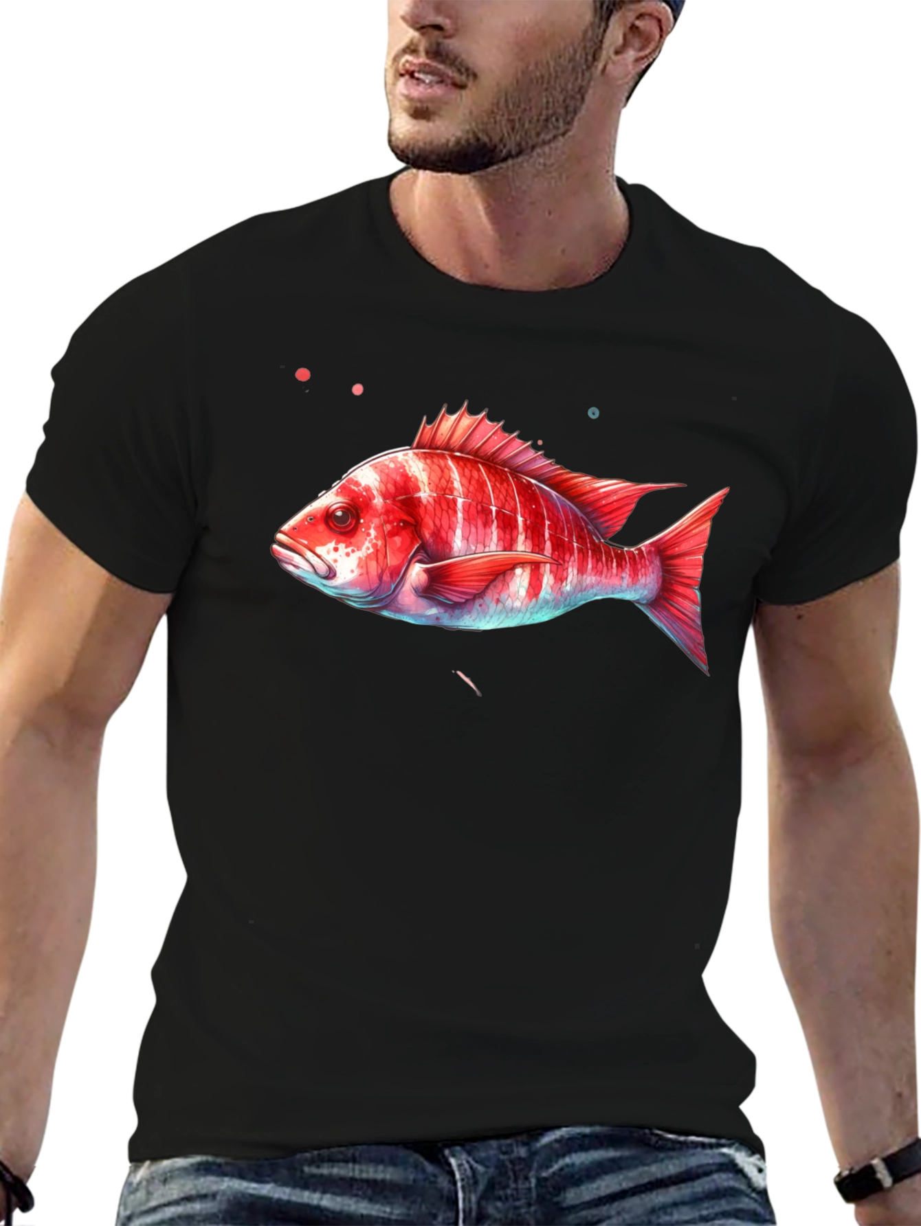 Red Fish Graphic T-Shirt - Unique Design