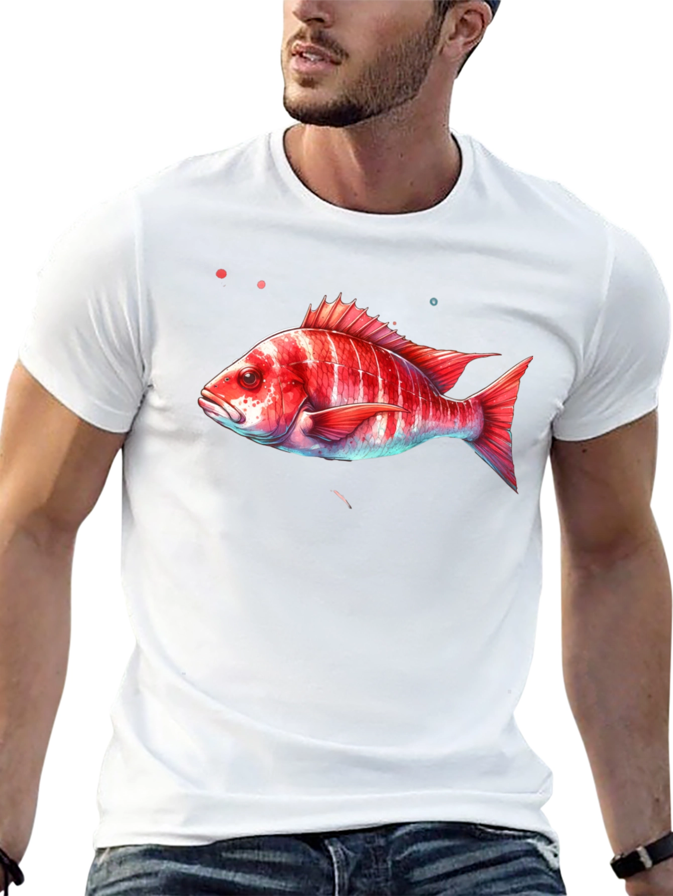 Red Fish Graphic T-Shirt - Unique Design