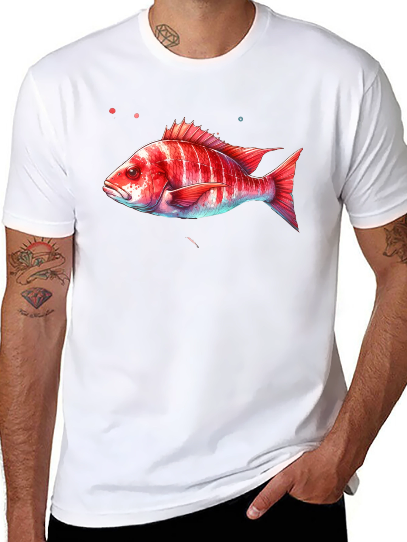 Red Fish Graphic T-Shirt - Unique Design