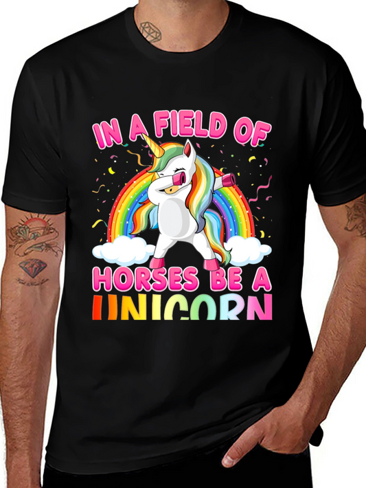 Be a Unicorn T-Shirt Rainbow Funny Dabbing Tee