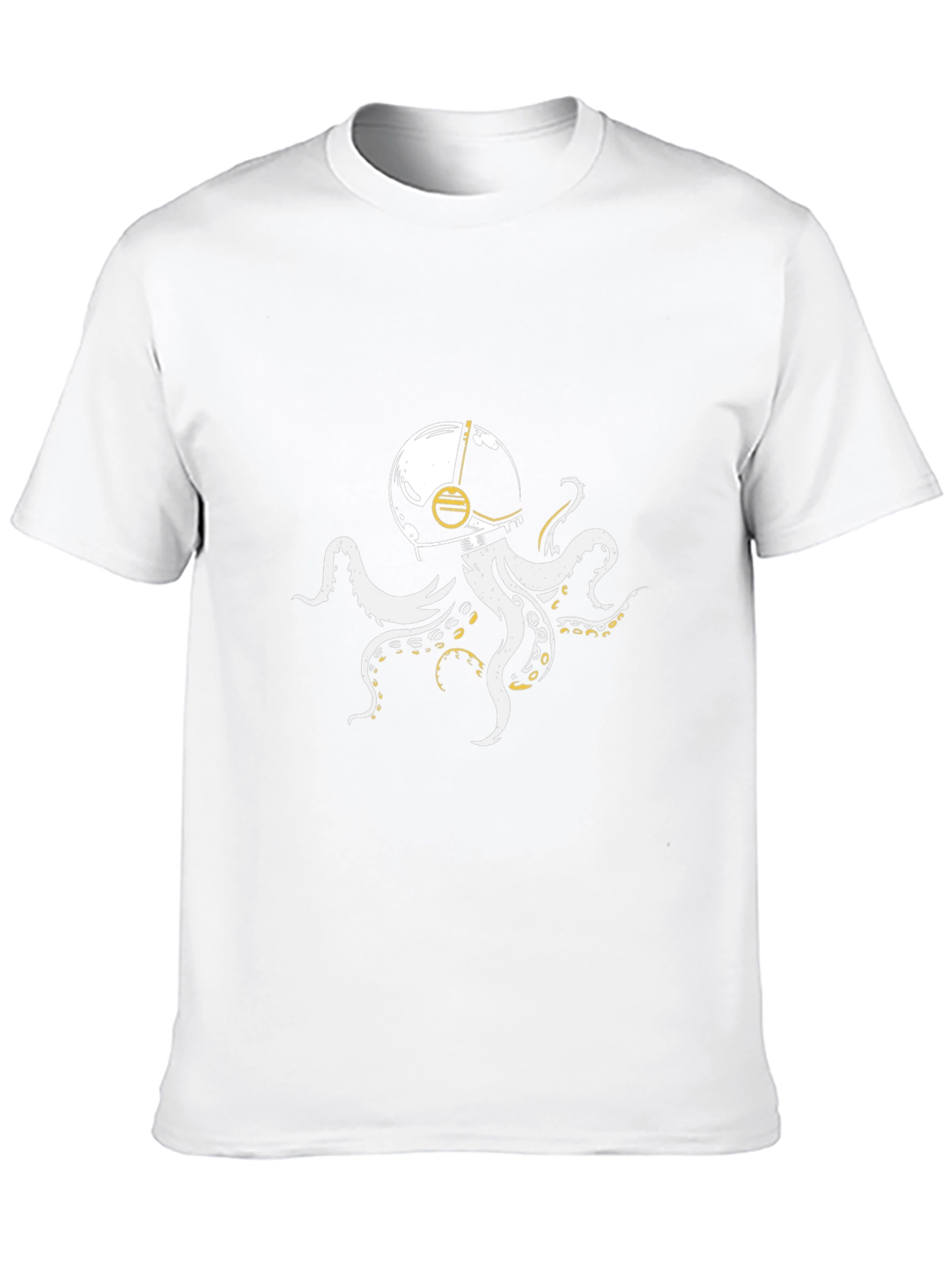 Astronaut Octopus Graphic Tee - Black Cotton Blend