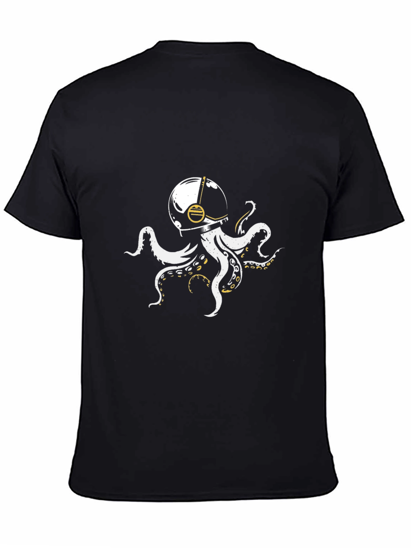 Astronaut Octopus Graphic Tee - Black Cotton Blend