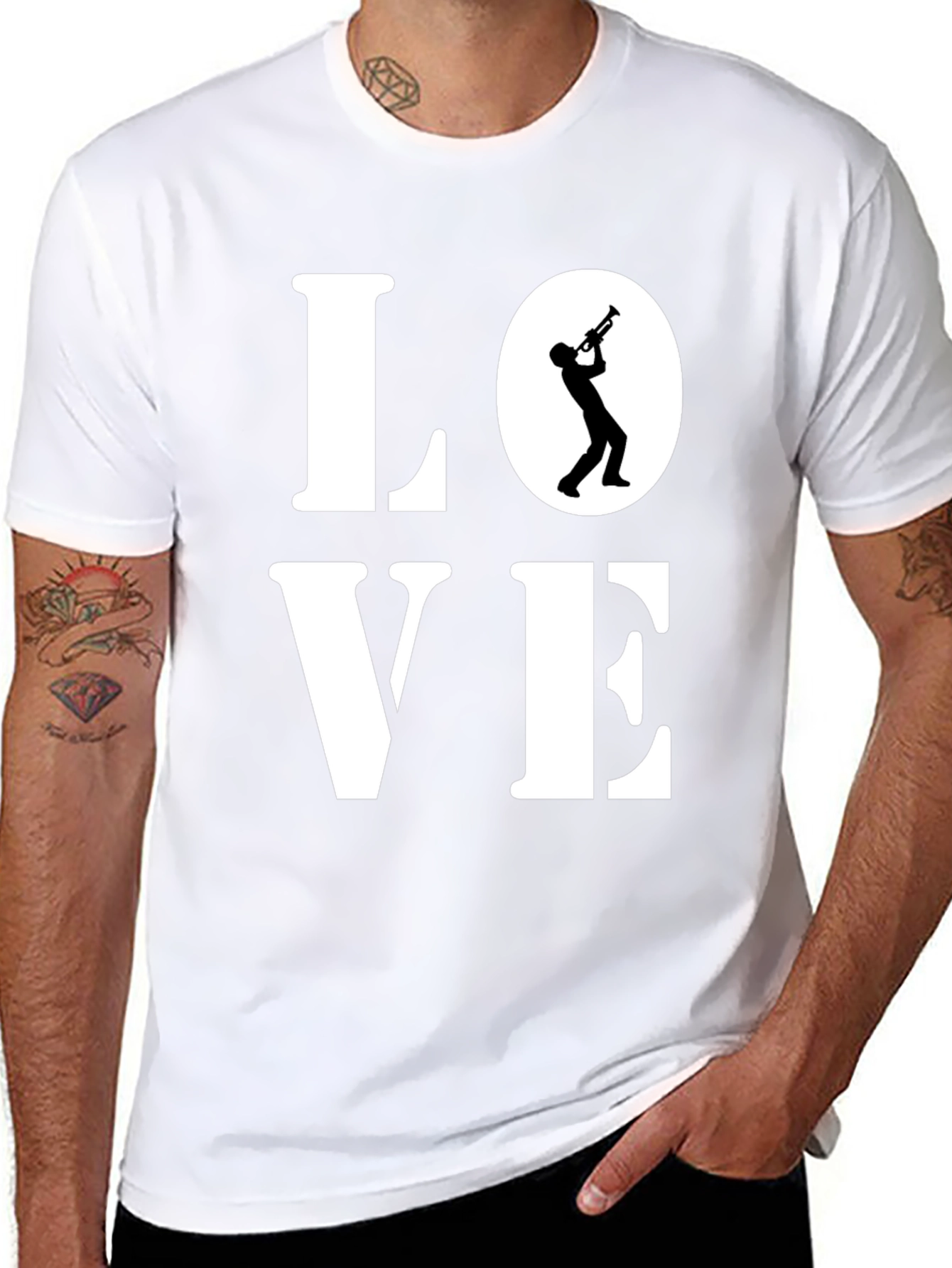 Love Trumpet Graphic Tee - Mens Black T-Shirt