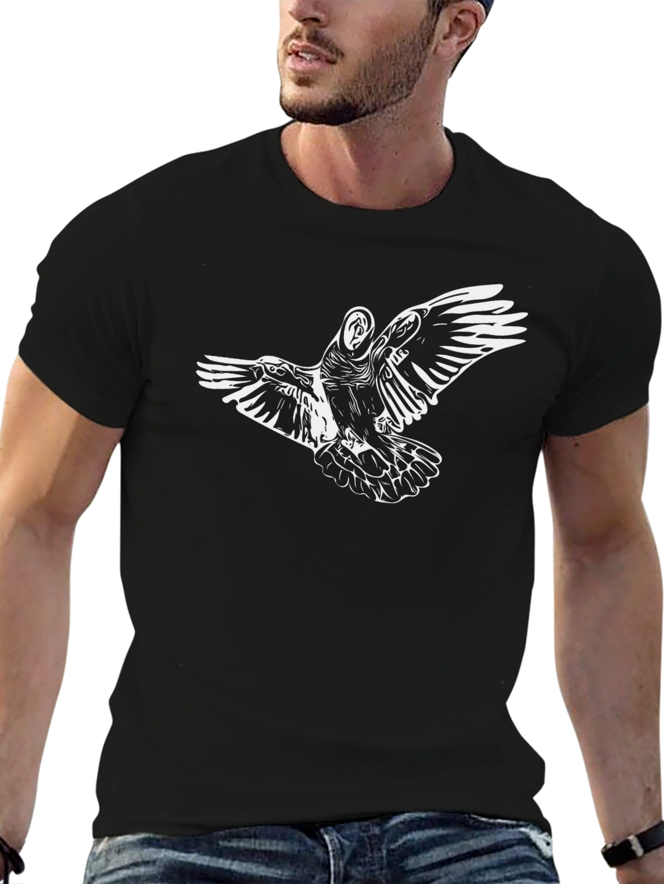 Raven Graphic Print T-Shirt - Stylish & Unique Design