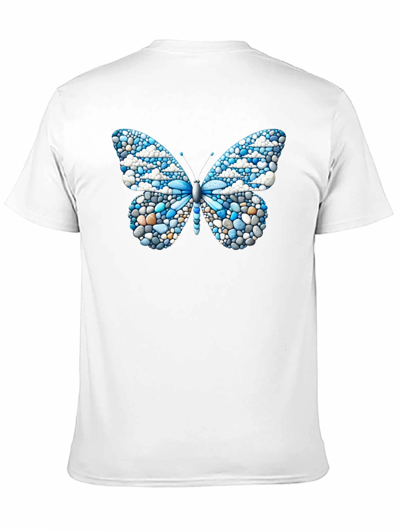 Butterfly Pebble Art Black T-Shirt