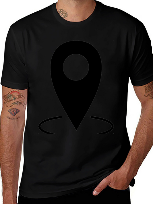 Location Pin Graphic Tee - Trendy Minimalist Design