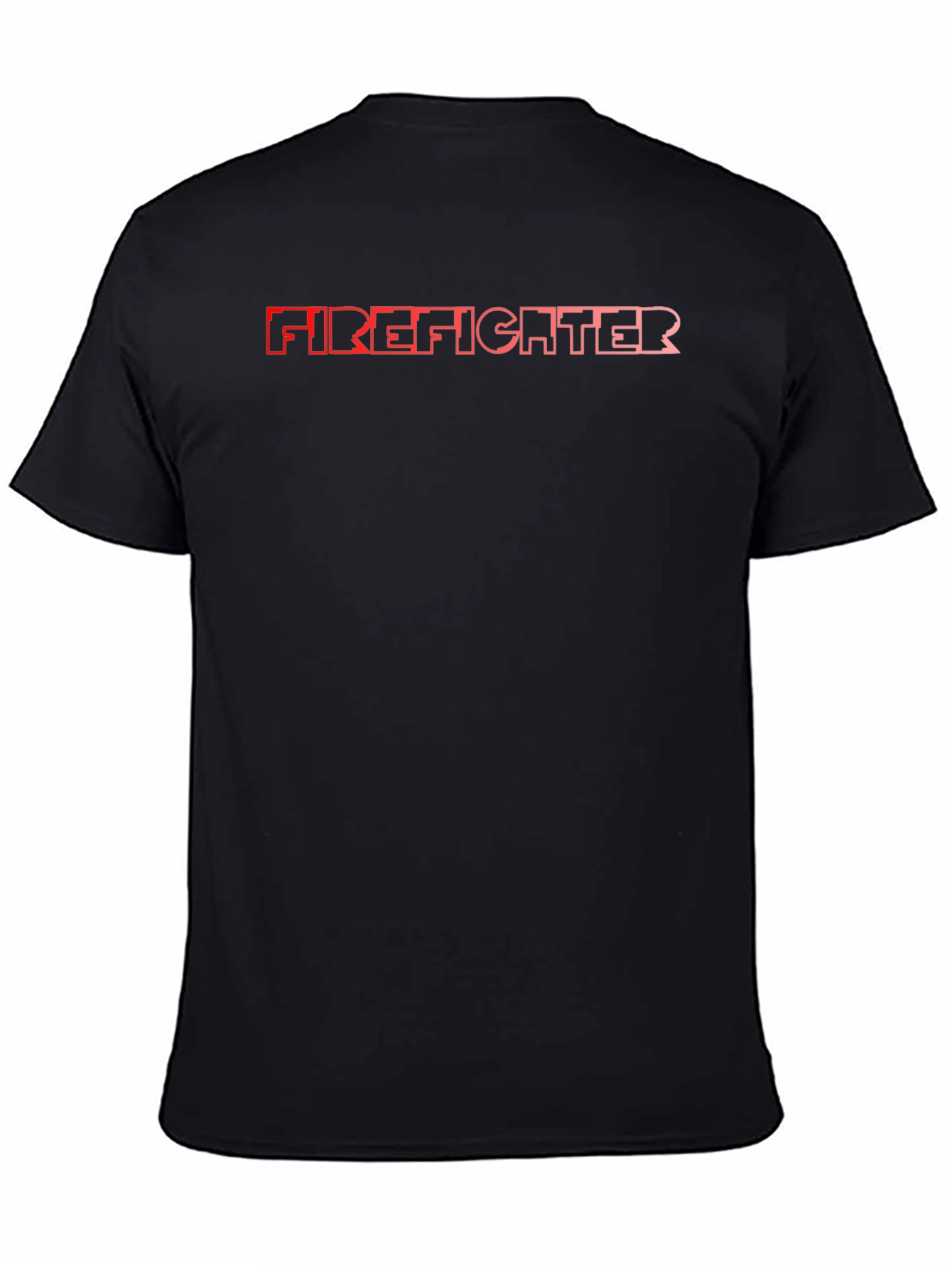 Firefighter Graphic Print Black T-Shirt