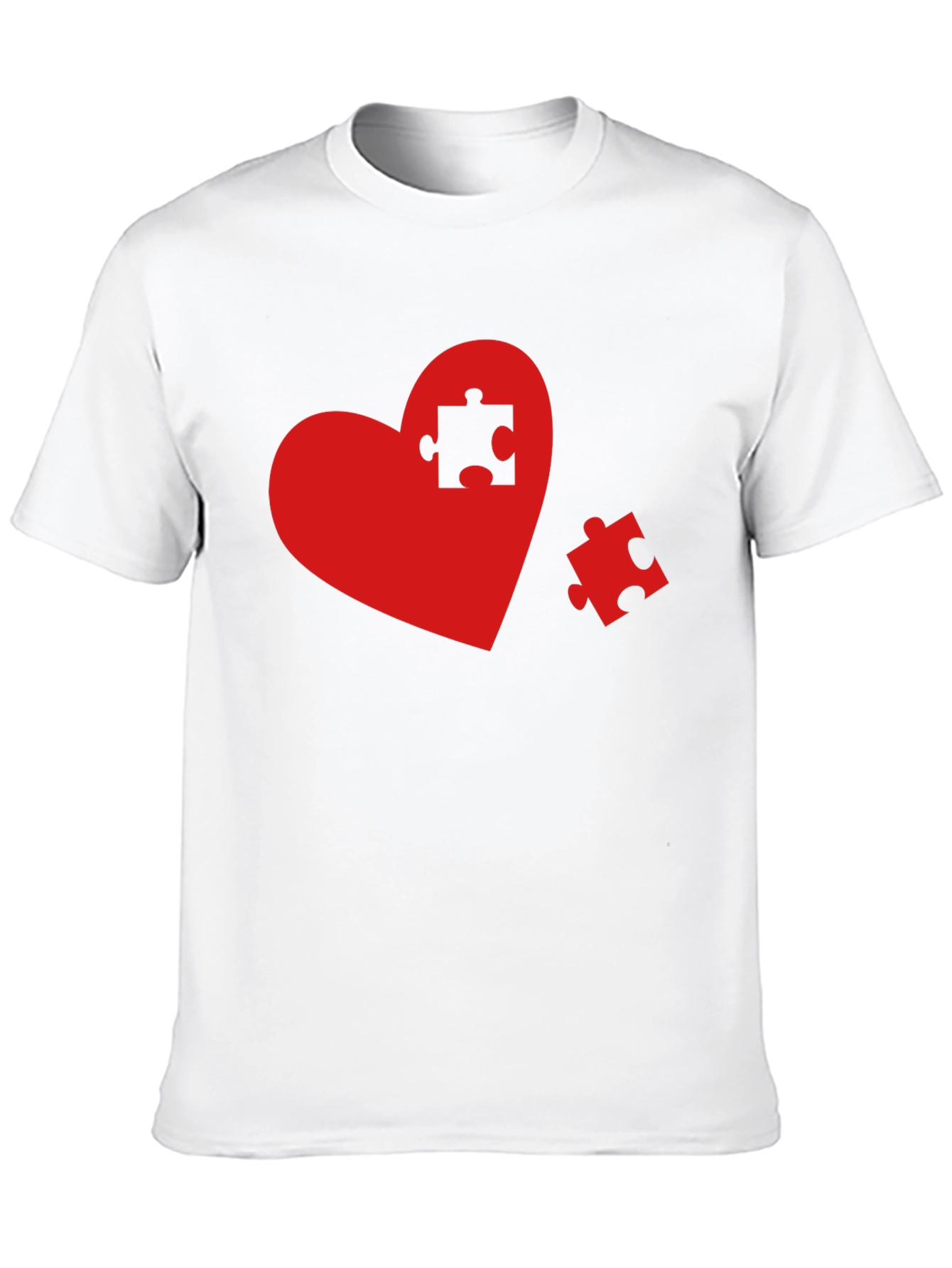 Heart Puzzle Piece Graphic Tee - Black