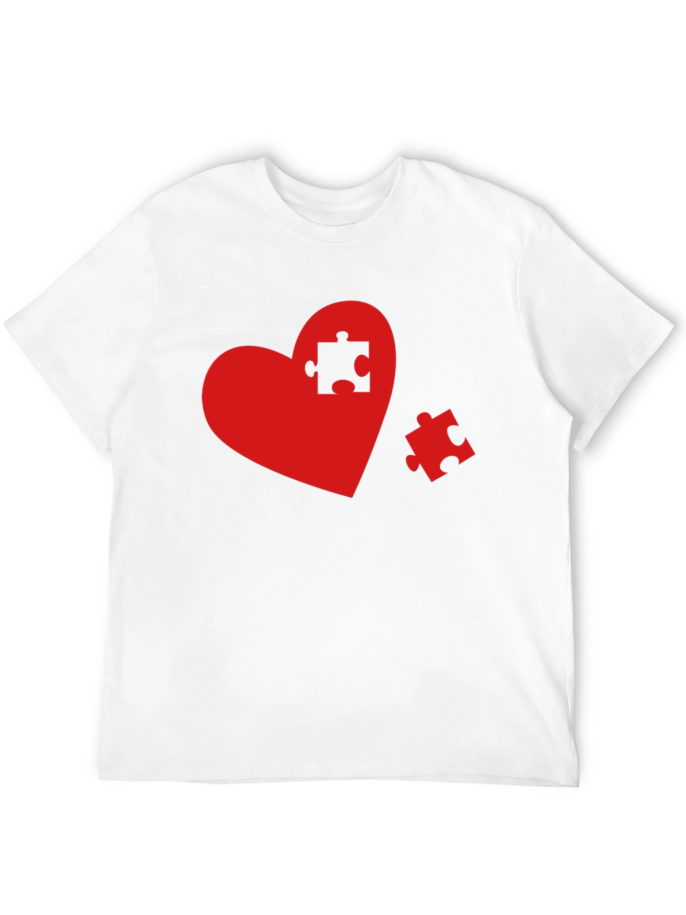 Heart Puzzle Piece Graphic Tee - Black