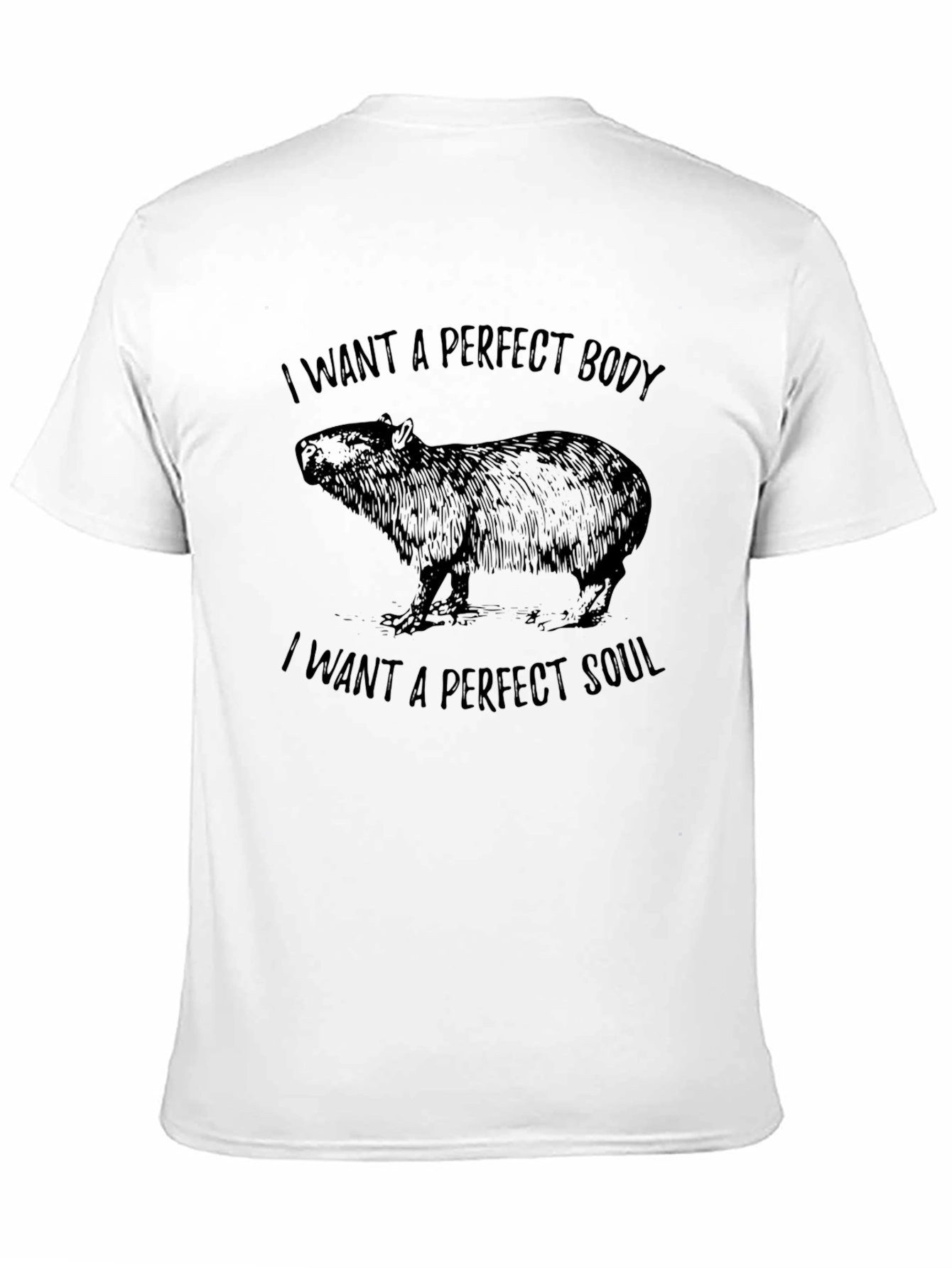 Capybara Perfect Body Soul Graphic Black Tee