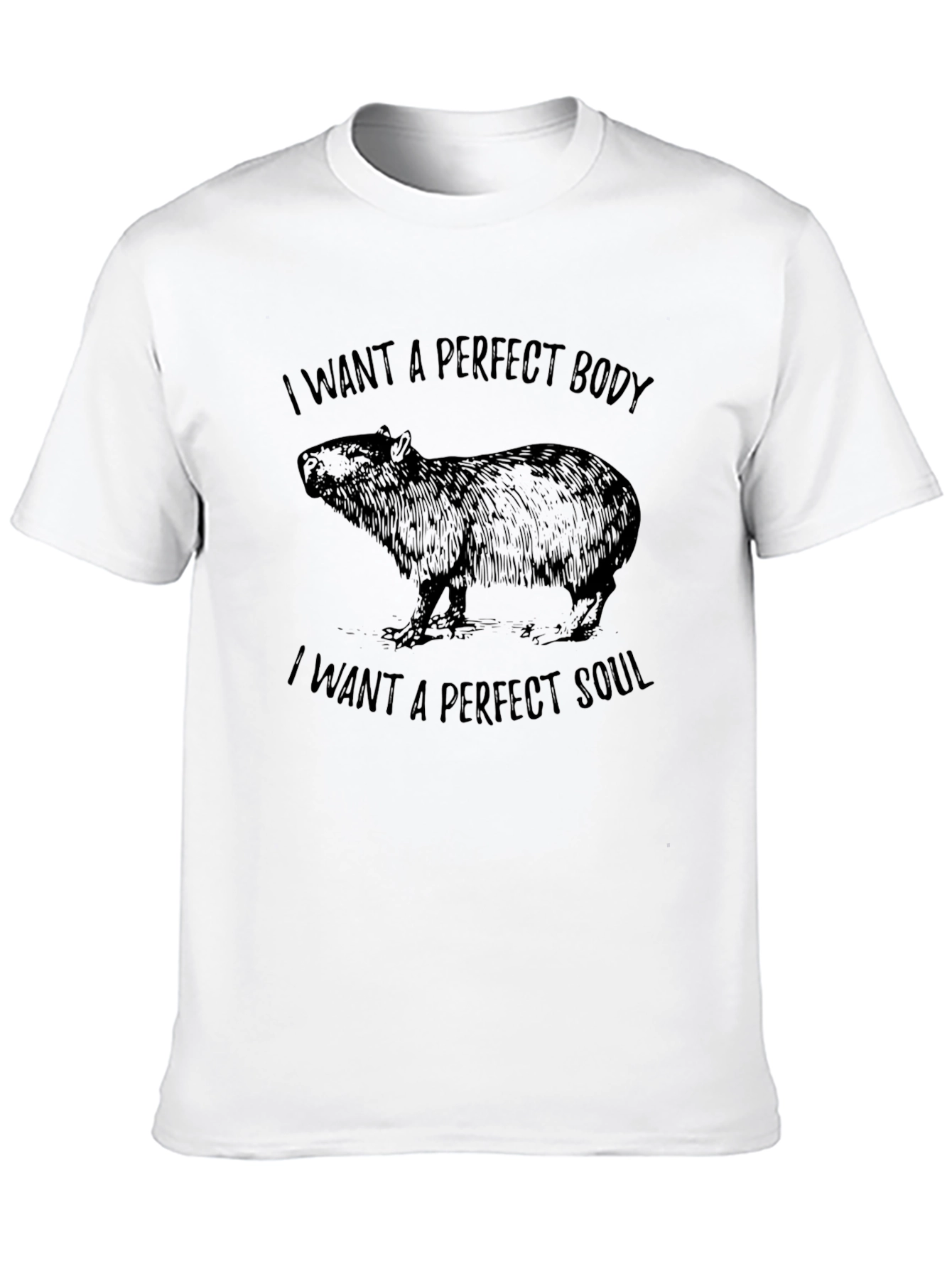 Capybara Perfect Body Soul Graphic Black Tee