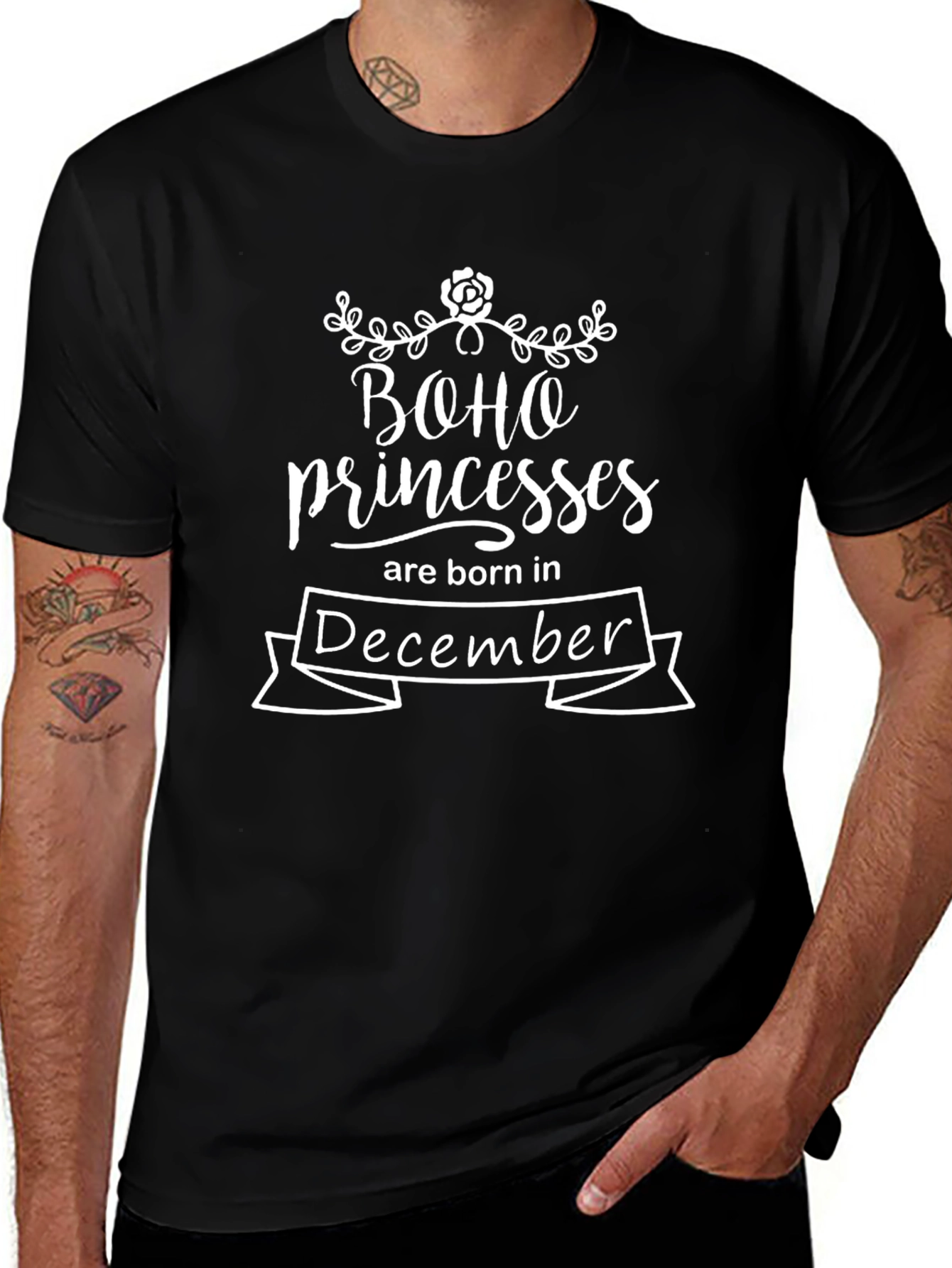 Boho Princess December Birthday T-Shirt