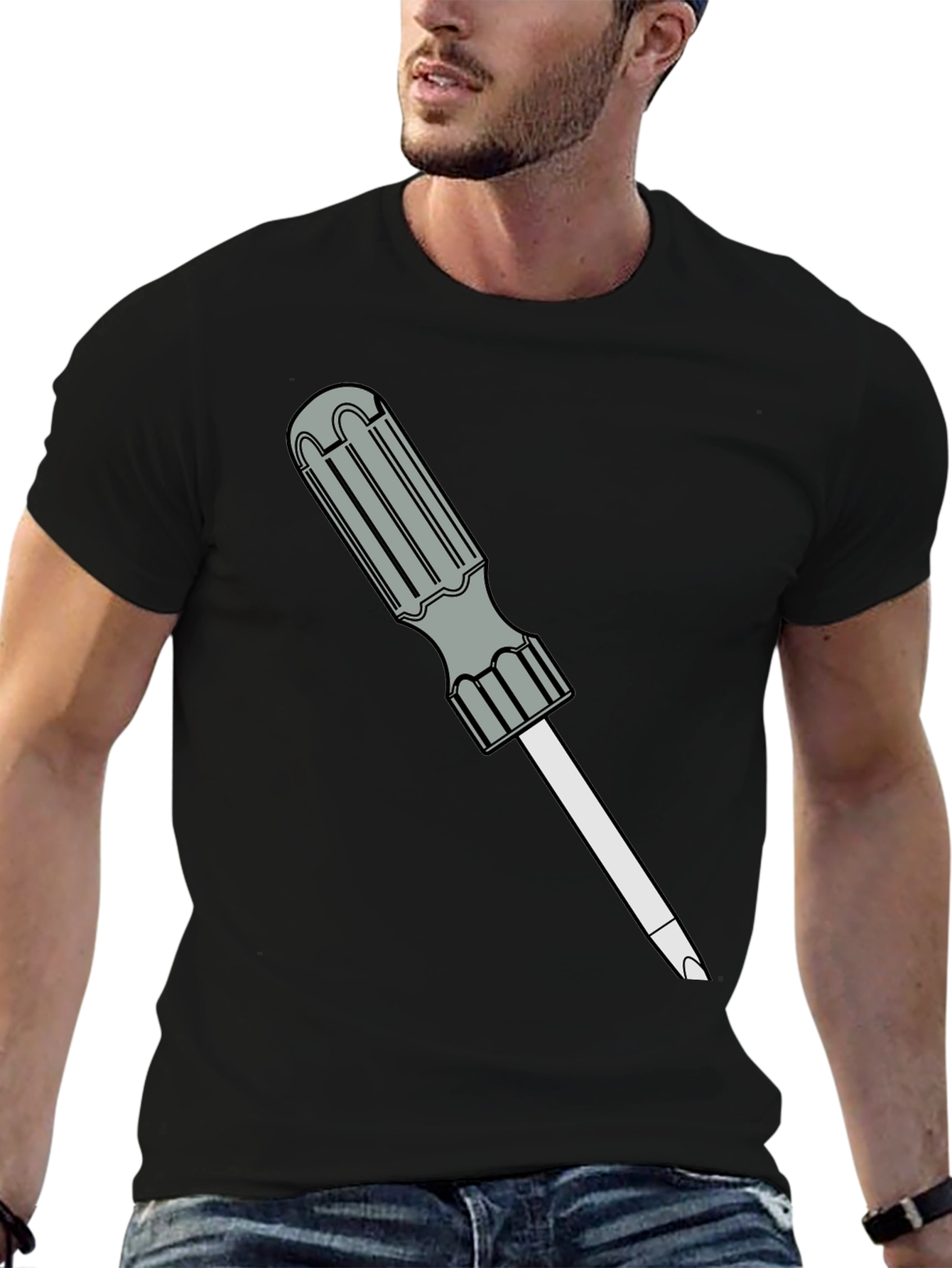 Screwdriver Graphic Black T-Shirt